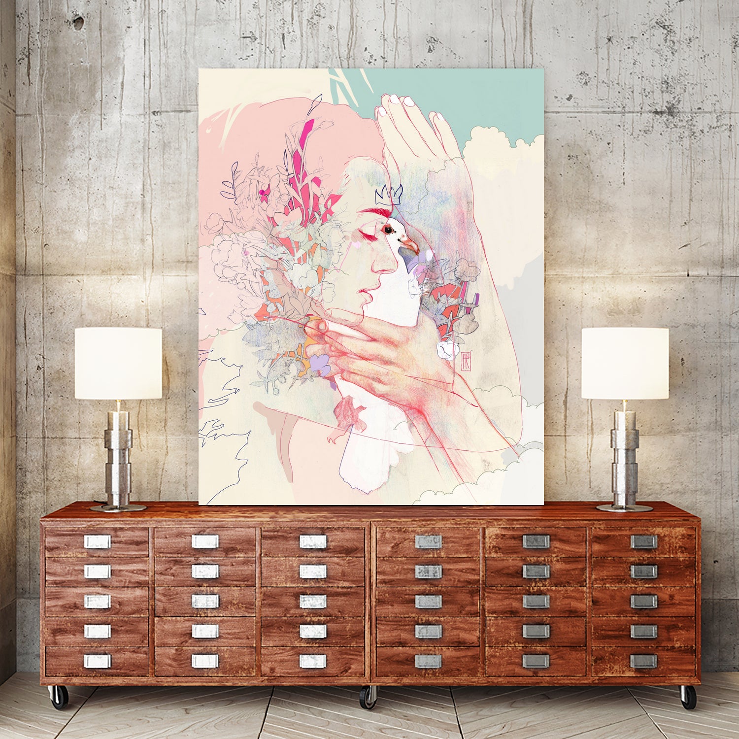 Peace by Dmitriy Pogorelov on GIANT ART - pink digital drawing