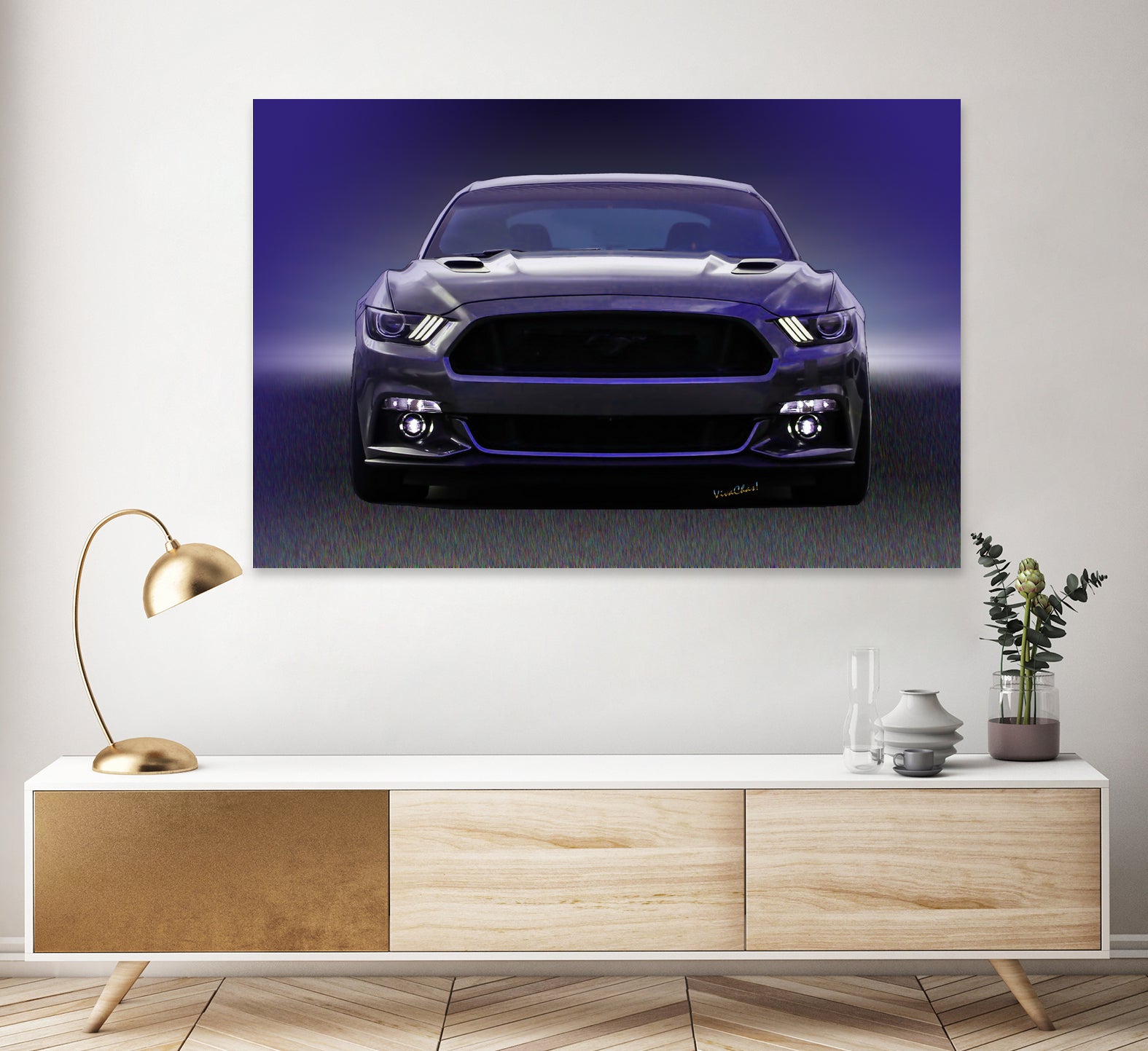 Sixth Generation Mustang Full Frontal by charles sinklier on GIANT ART - black digital painting