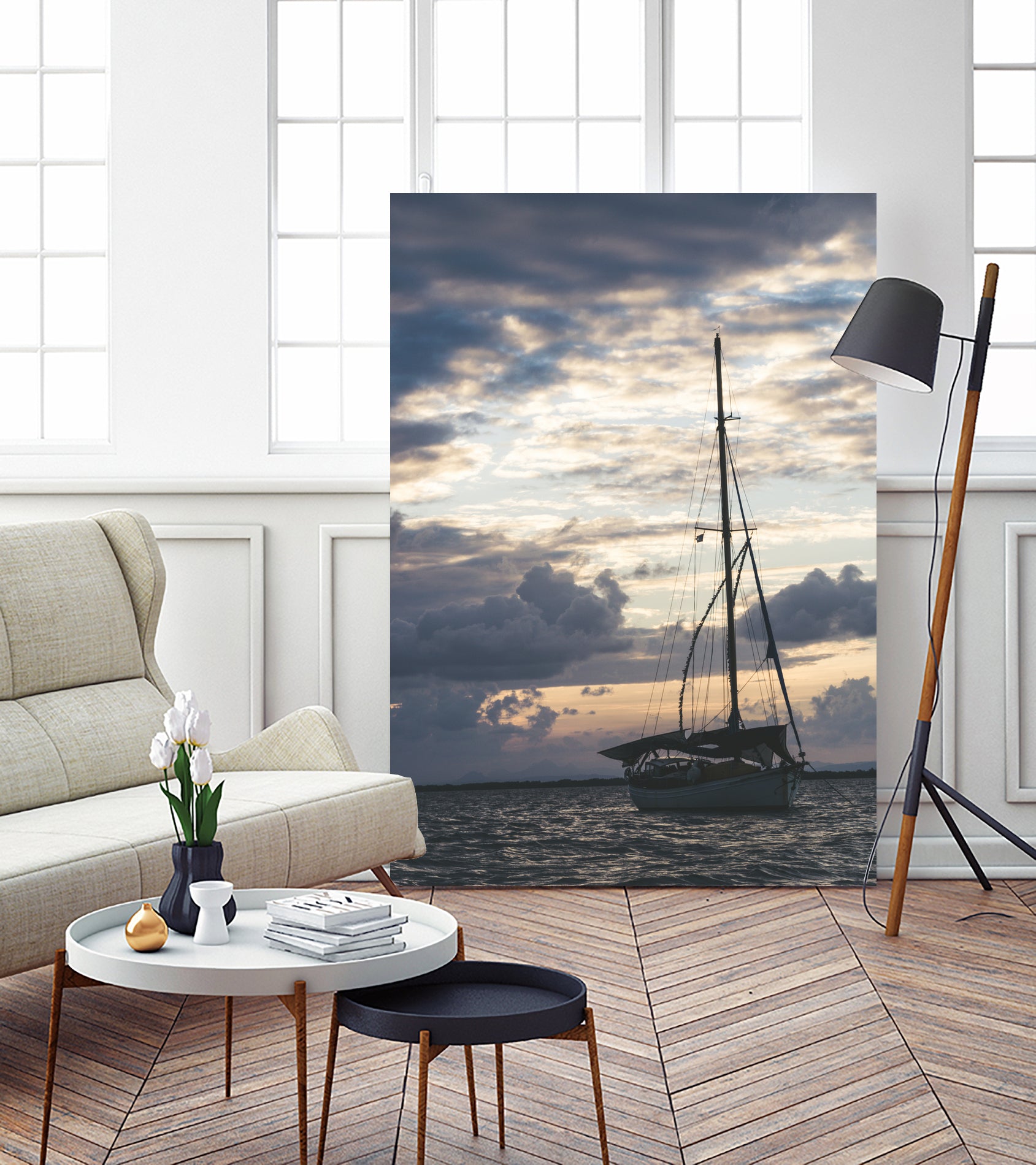 Ship Silhouette by Alex Tonetti on GIANT ART - blue photo illustration