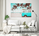 Retro Camper Van on the Beach by Rositsa Raicheva on GIANT ART - blue photo manipulation