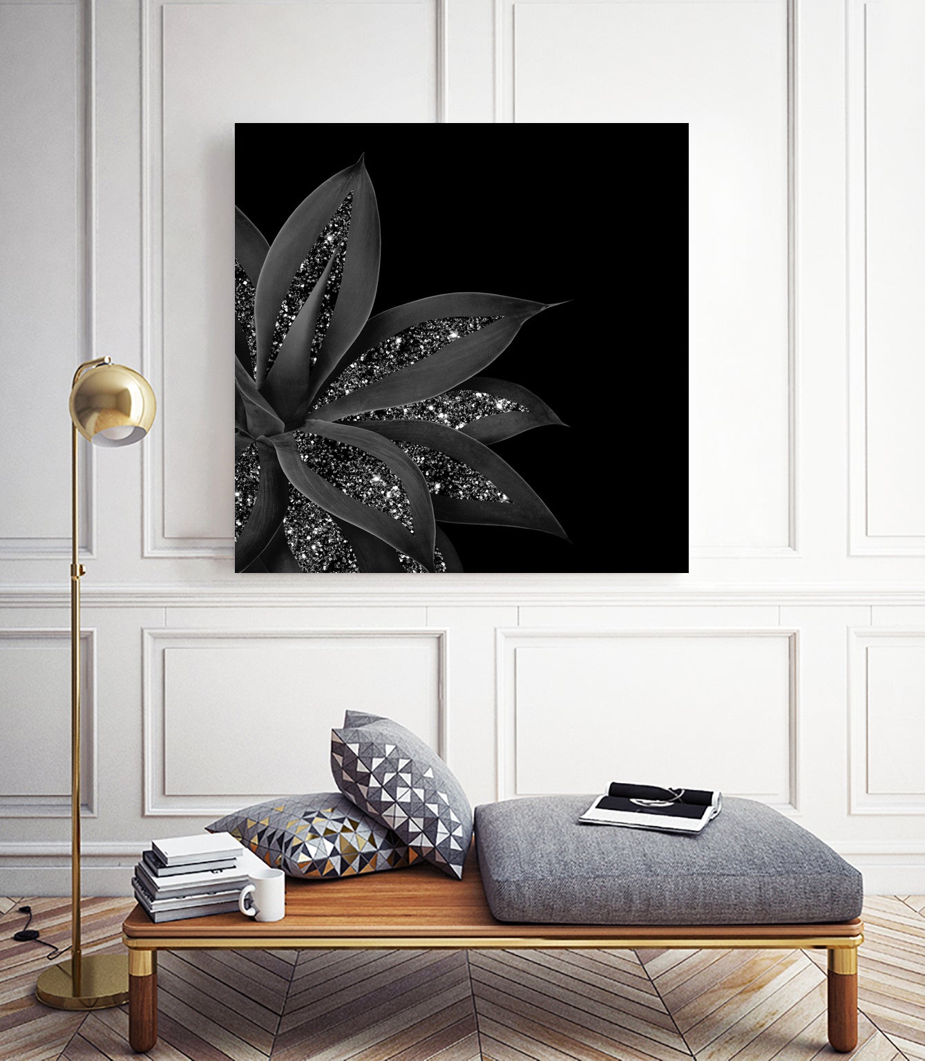 Agave Finesse Glitter Glam #7 #tropical #decor #art by Anita & Bella Jantz on GIANT ART - black photo illustration