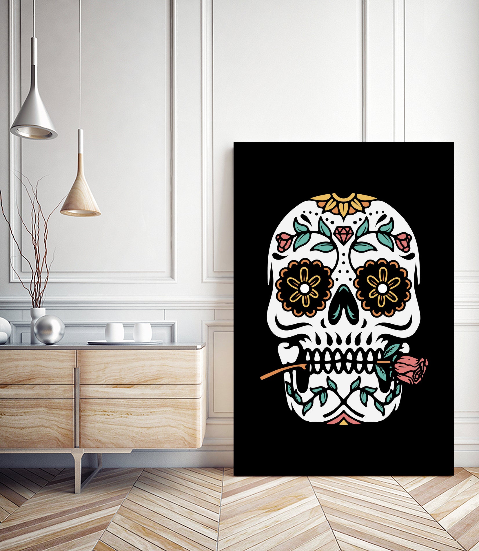 Mexican Skull by Afif Quilimo on GIANT ART - black digital drawing