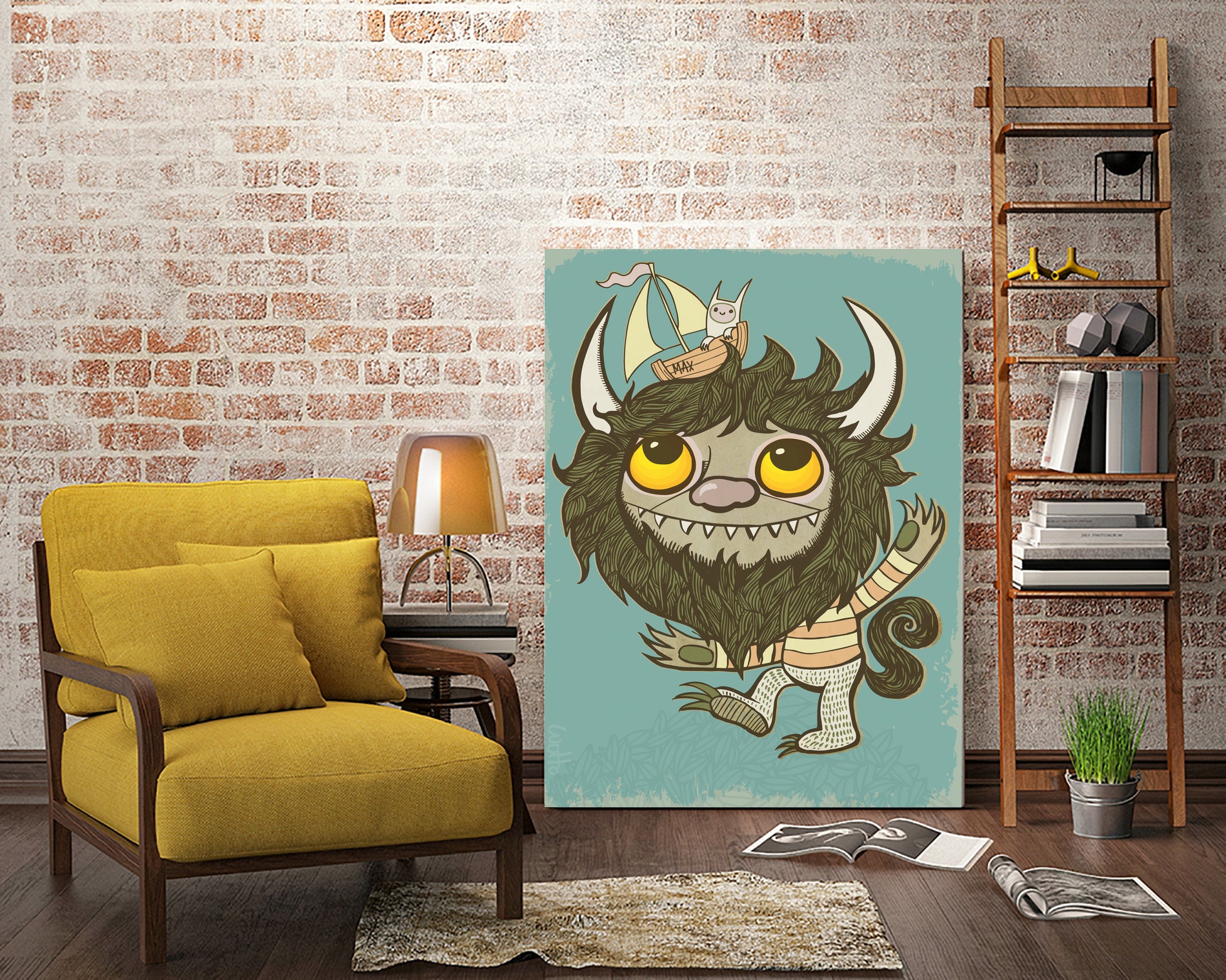 An Ode To Wild Things by Craig Watkins on GIANT ART - blue character design