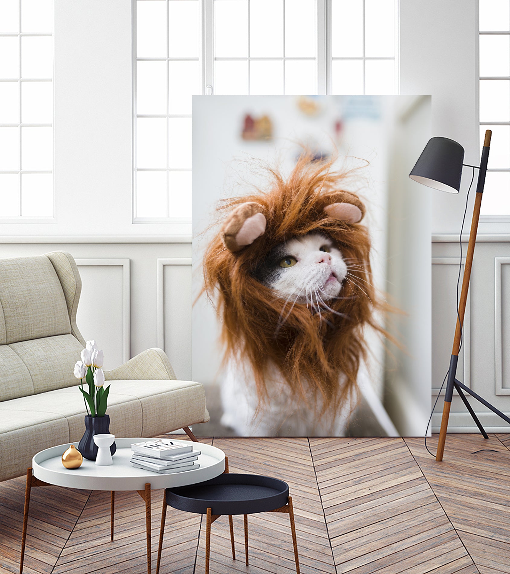 Cat lion by Jovana Rikalo on GIANT ART - orange photo manipulation