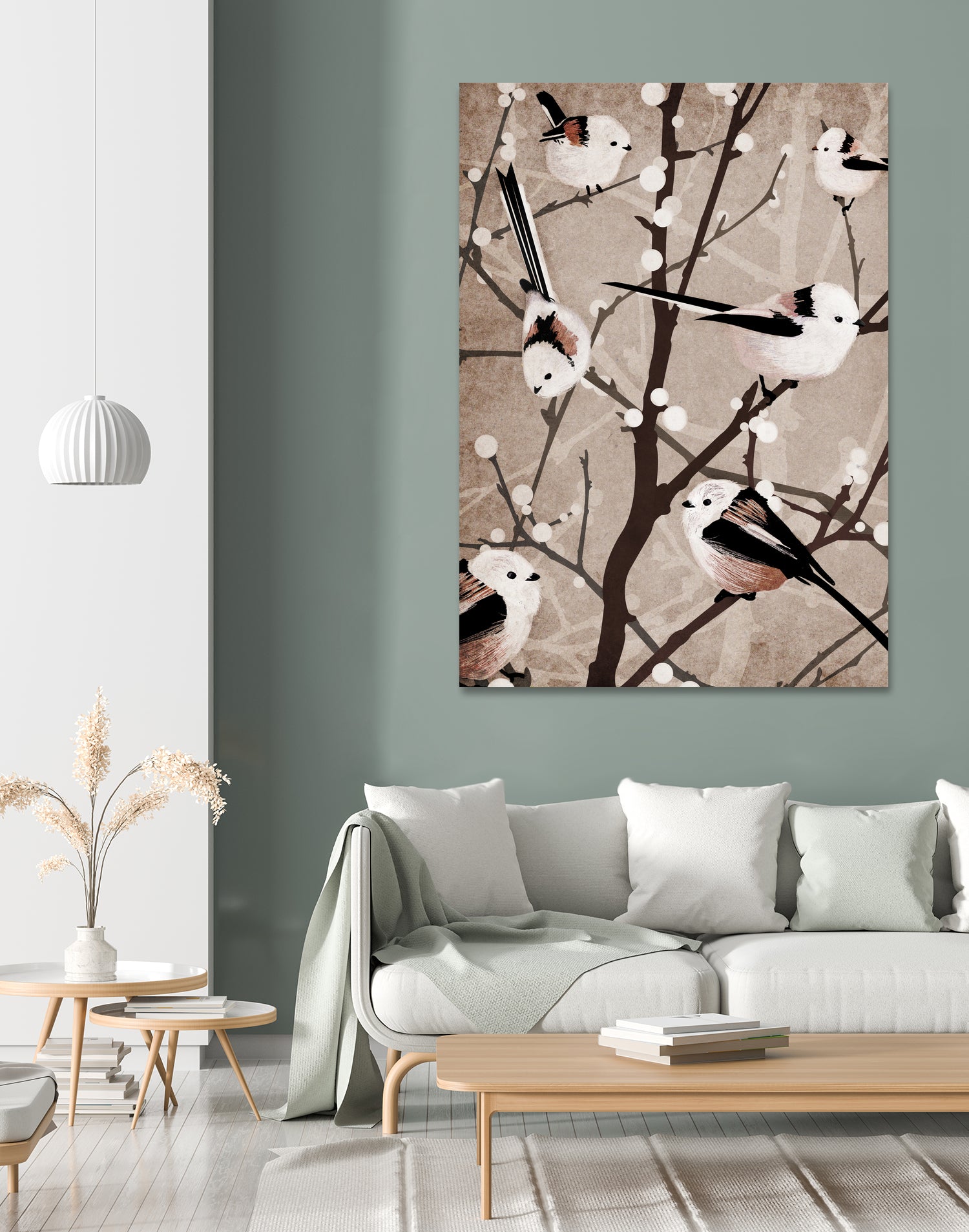long tailed tits by Katherine Blower on GIANT ART - brown digital painting