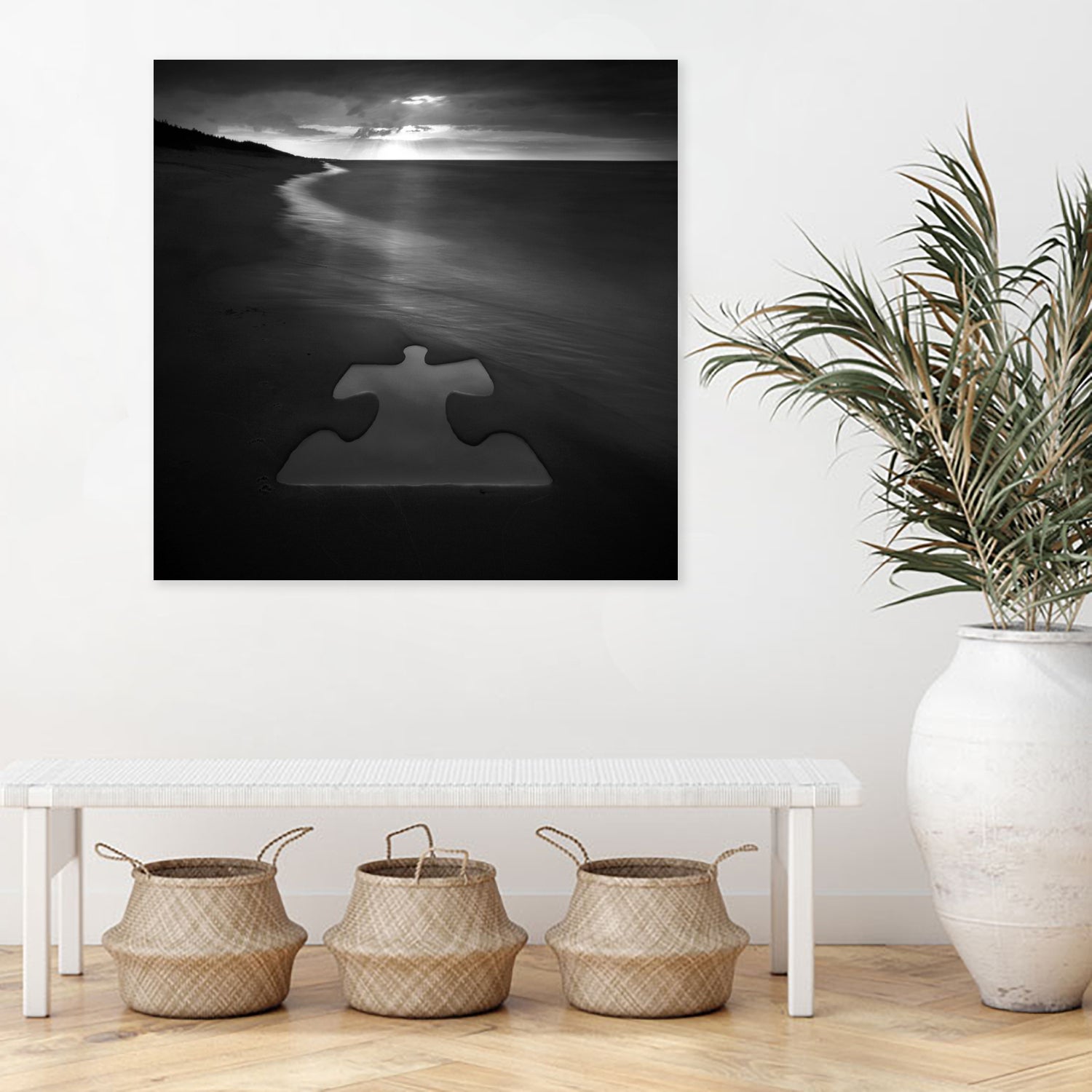 Beach Puzzle by Dariusz Klimczak on GIANT ART - black photo illustration