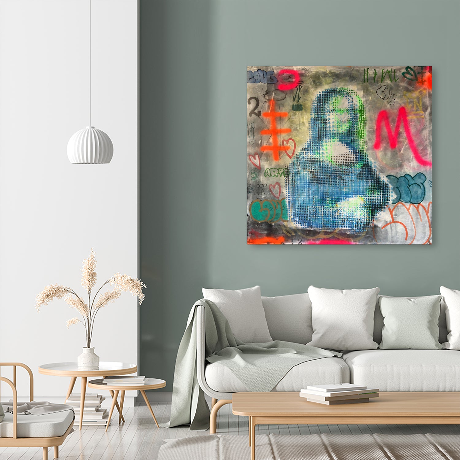 Monalisa graffiti by TULIO ALMEIDA on GIANT ART - gray mixed media