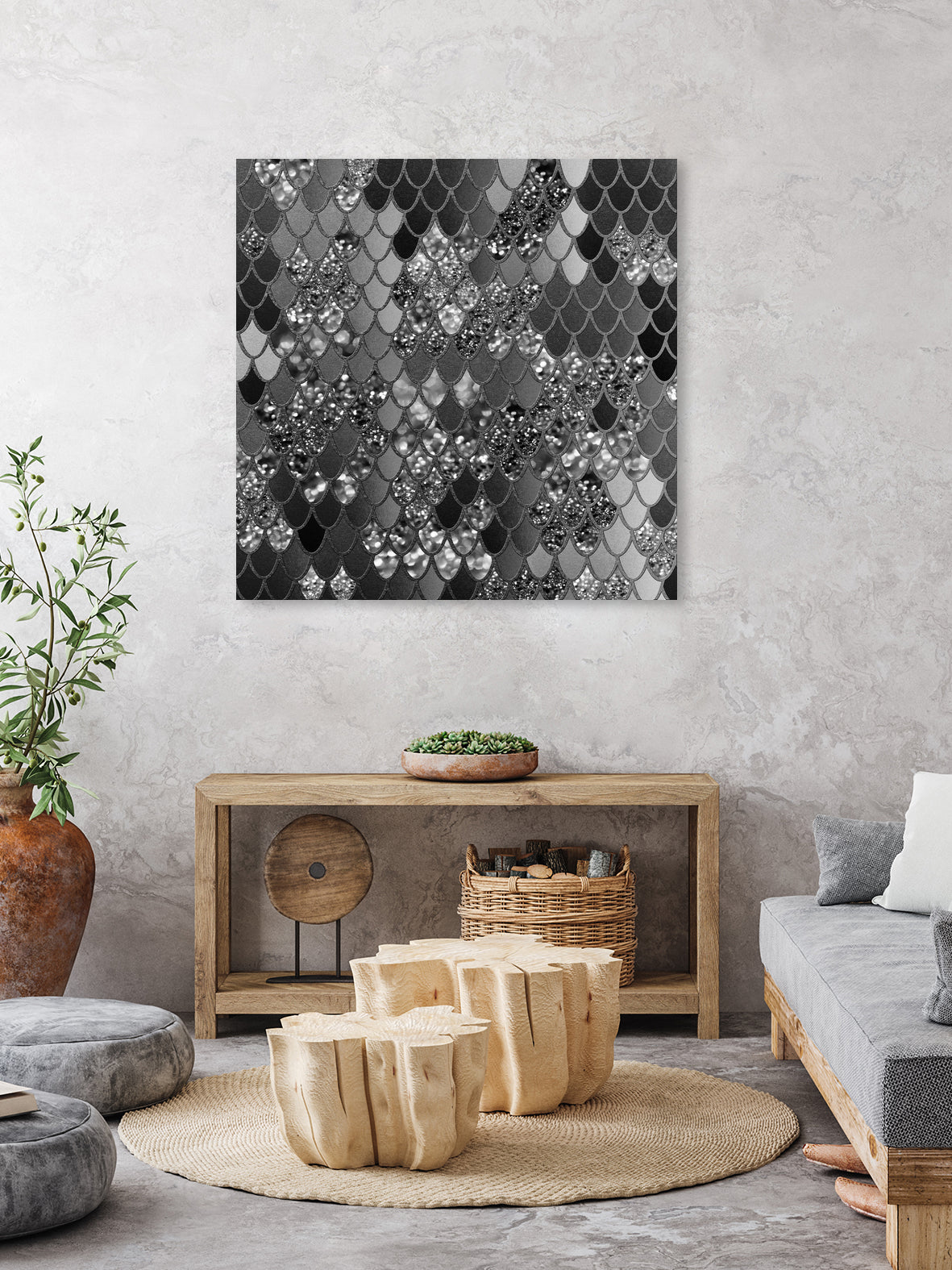 Mermaid Glitter Scales #7 (Faux Glitter) #shiny #decor #art by Anita & Bella Jantz on GIANT ART - gray digital drawing