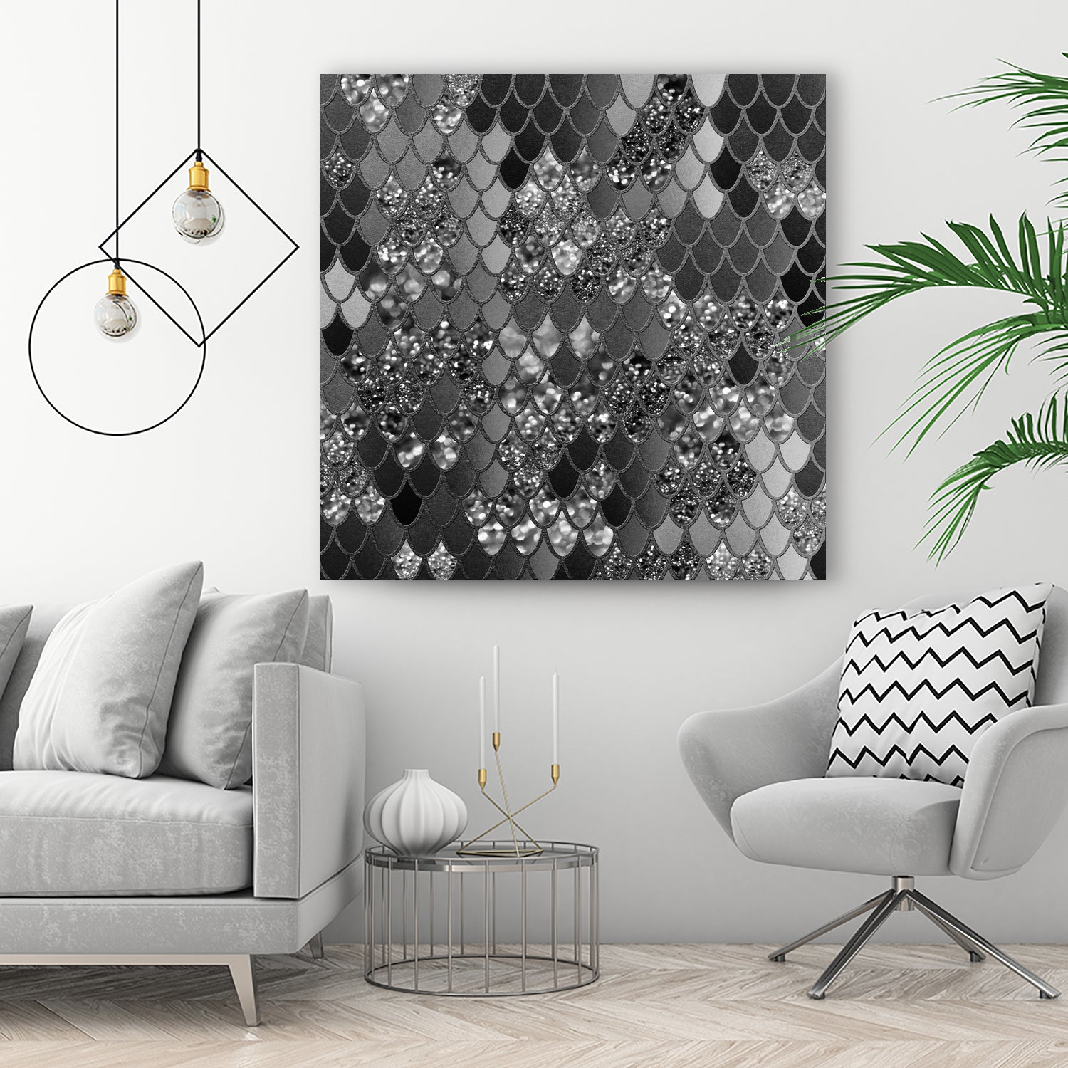 Mermaid Glitter Scales #7 (Faux Glitter) #shiny #decor #art by Anita & Bella Jantz on GIANT ART - gray digital drawing