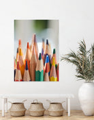 Close-up view of bunch of the colored pencil by Studio OMG on GIANT ART - yellow photo illustration