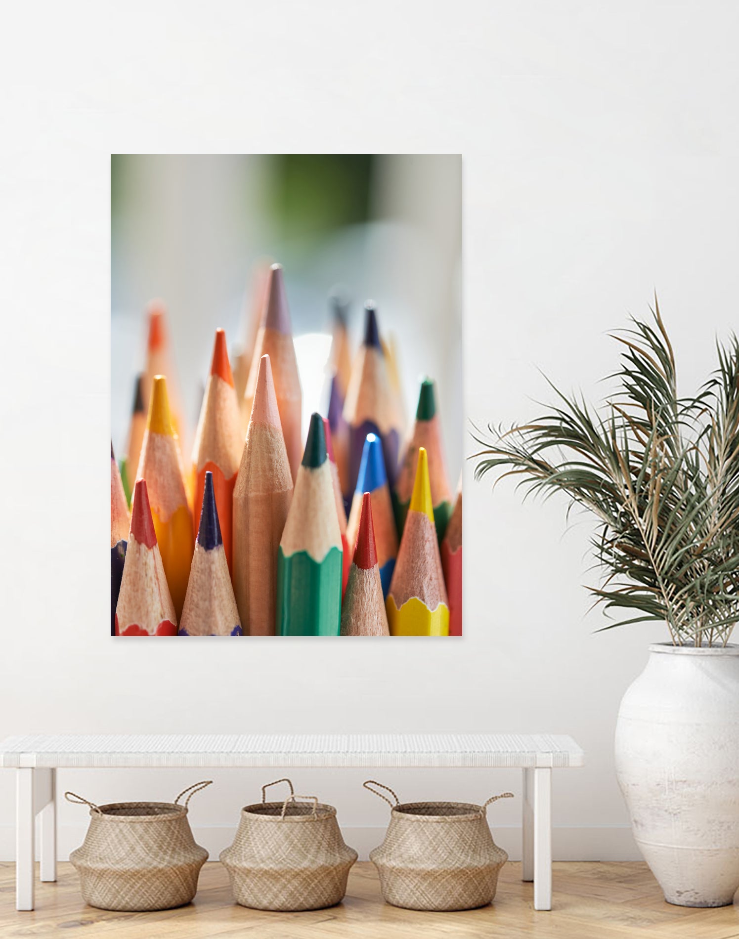 Close-up view of bunch of the colored pencil by Studio OMG on GIANT ART - yellow photo illustration
