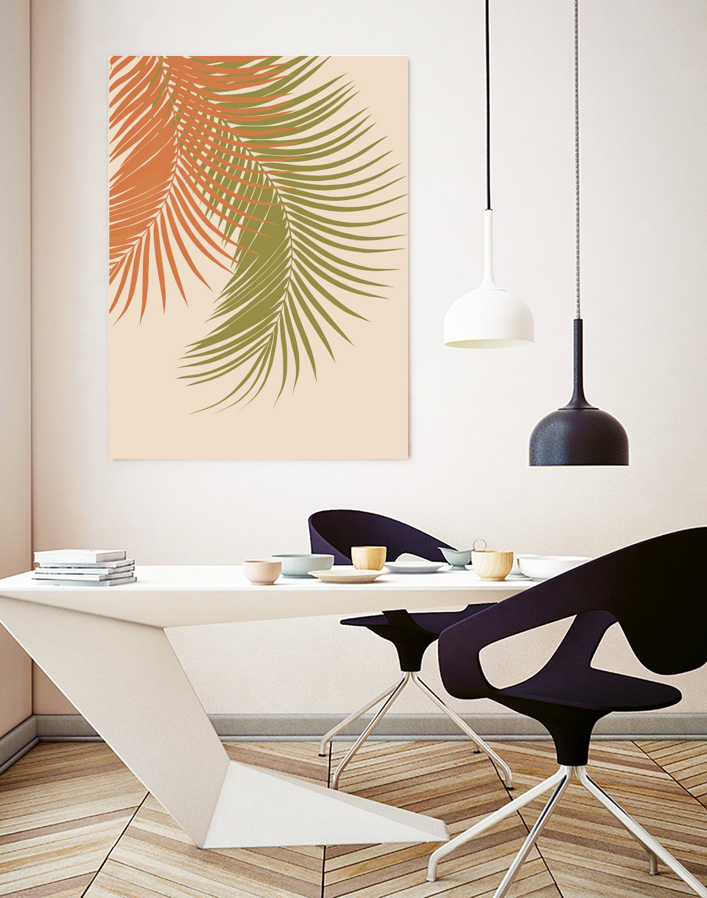 Palm Leaves Orange Green Vibes #1 #tropical #decor #art by Anita & Bella Jantz on GIANT ART - orange photo illustration