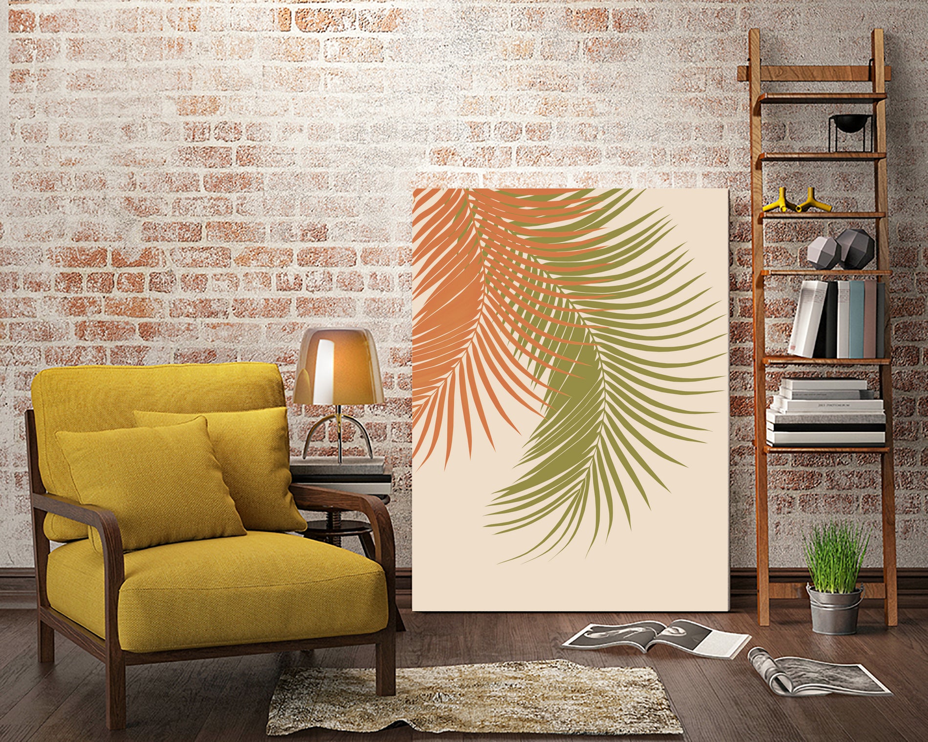 Palm Leaves Orange Green Vibes #1 #tropical #decor #art by Anita & Bella Jantz on GIANT ART - orange photo illustration