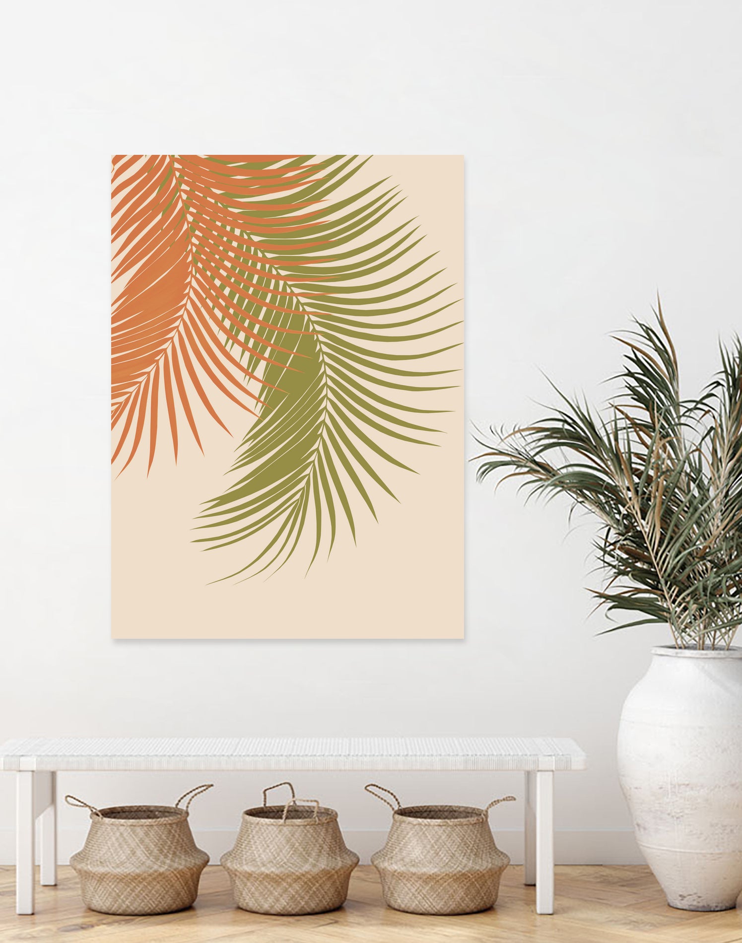 Palm Leaves Orange Green Vibes #1 #tropical #decor #art by Anita & Bella Jantz on GIANT ART - orange photo illustration