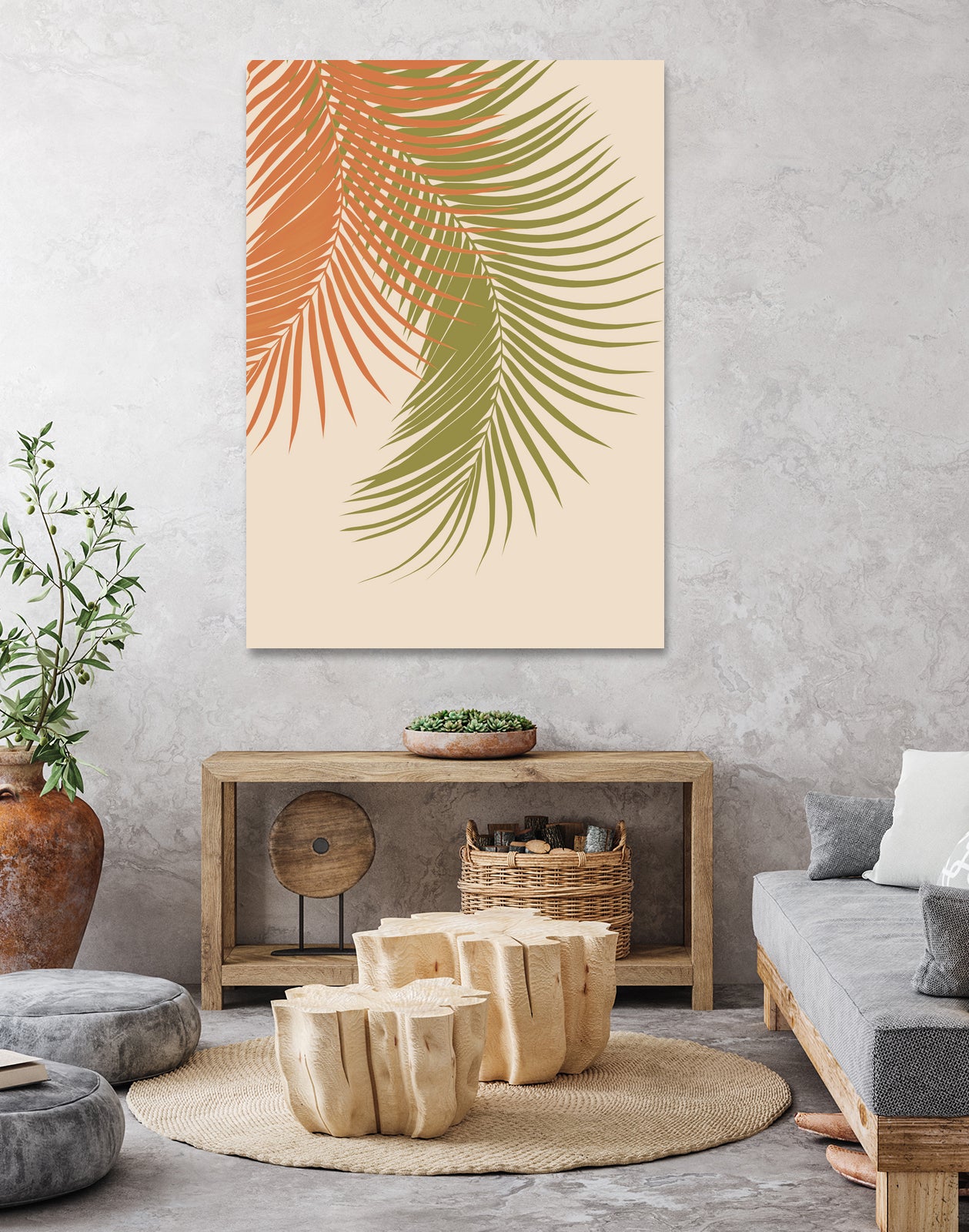 Palm Leaves Orange Green Vibes #1 #tropical #decor #art by Anita & Bella Jantz on GIANT ART - orange photo illustration