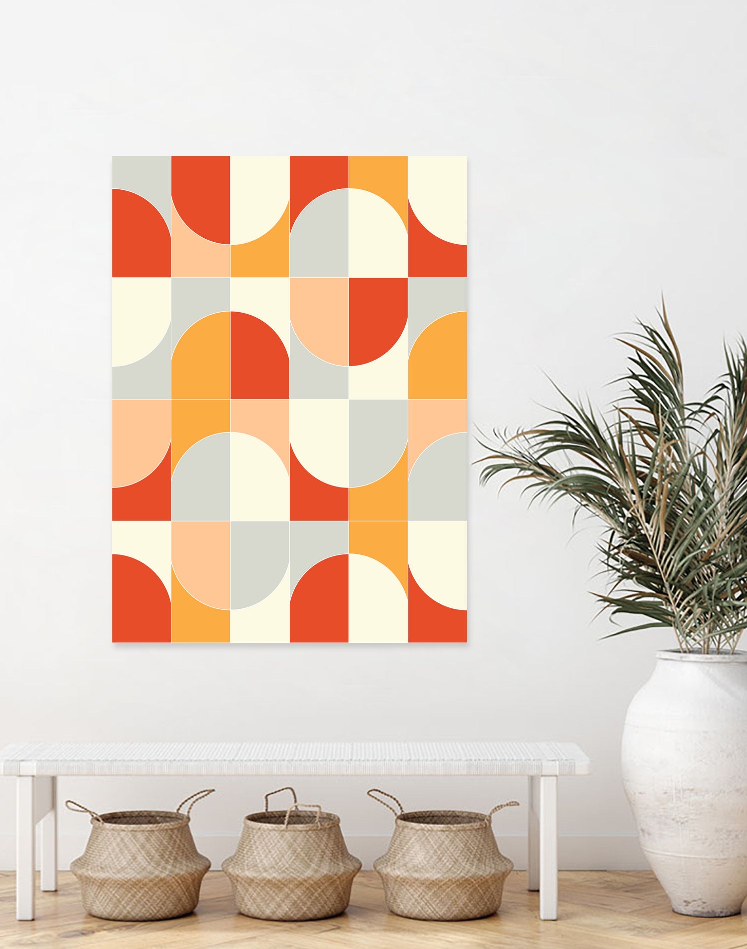 Bold Geo Tiles 02 by Daniela di Niro on GIANT ART - orange vector illustration