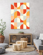 Bold Geo Tiles 02 by Daniela di Niro on GIANT ART - orange vector illustration