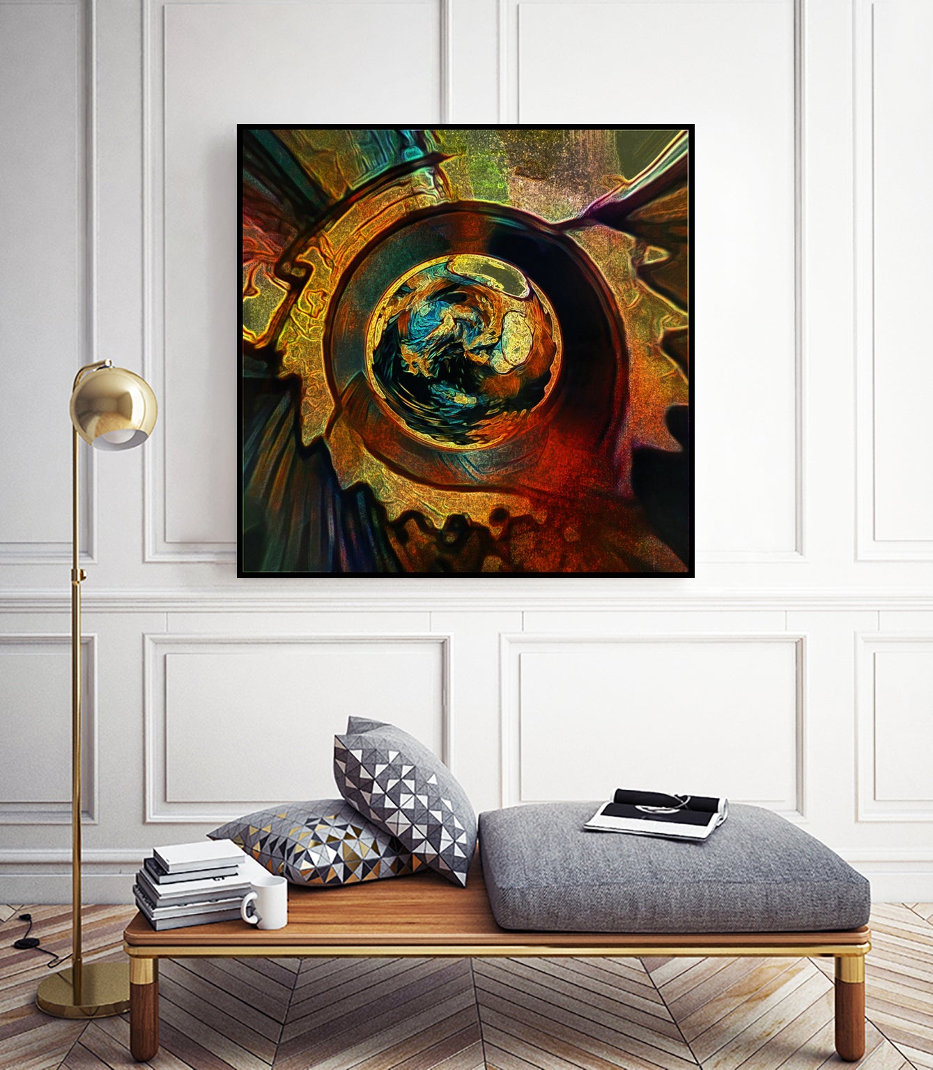 Solar Medallion by Sean Mullin on GIANT ART - yellow digital painting