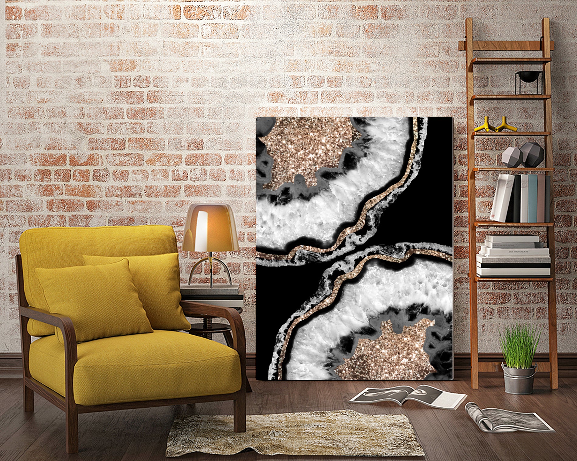 Yin Yang Agate Glitter Glam #8 #gem #decor #art by Anita & Bella Jantz on GIANT ART - black photo illustration