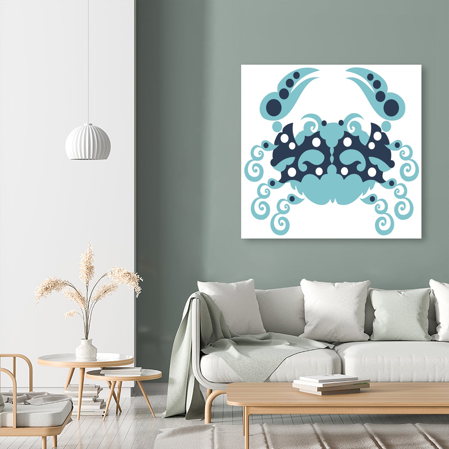 AMALFI CRAB WHITE by Thomas Fernez on GIANT ART - blue character design