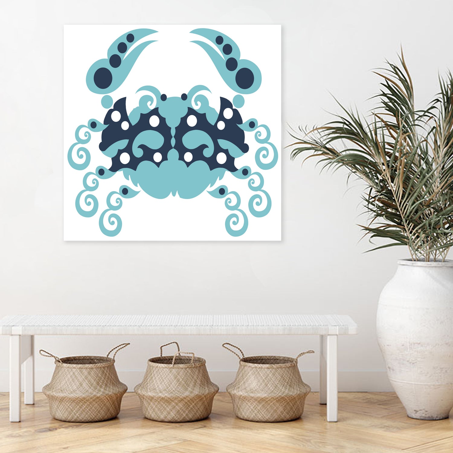 AMALFI CRAB WHITE by Thomas Fernez on GIANT ART - blue character design