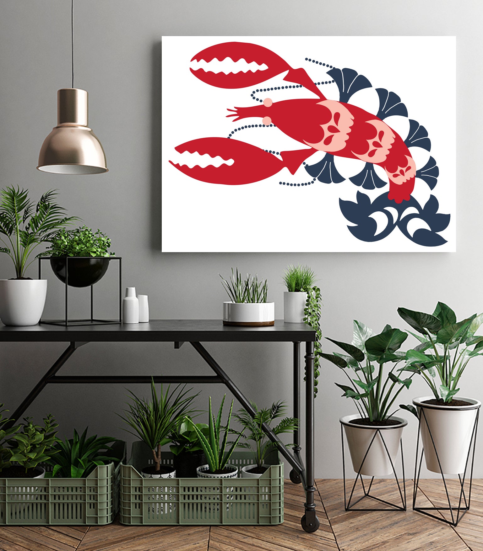 AMALFI LOBSTER CREAM by Thomas Fernez on GIANT ART - red digital drawing