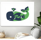 AMALFI WHALE GREEN by Thomas Fernez on GIANT ART - green digital drawing