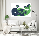 AMALFI WHALE GREEN by Thomas Fernez on GIANT ART - green digital drawing