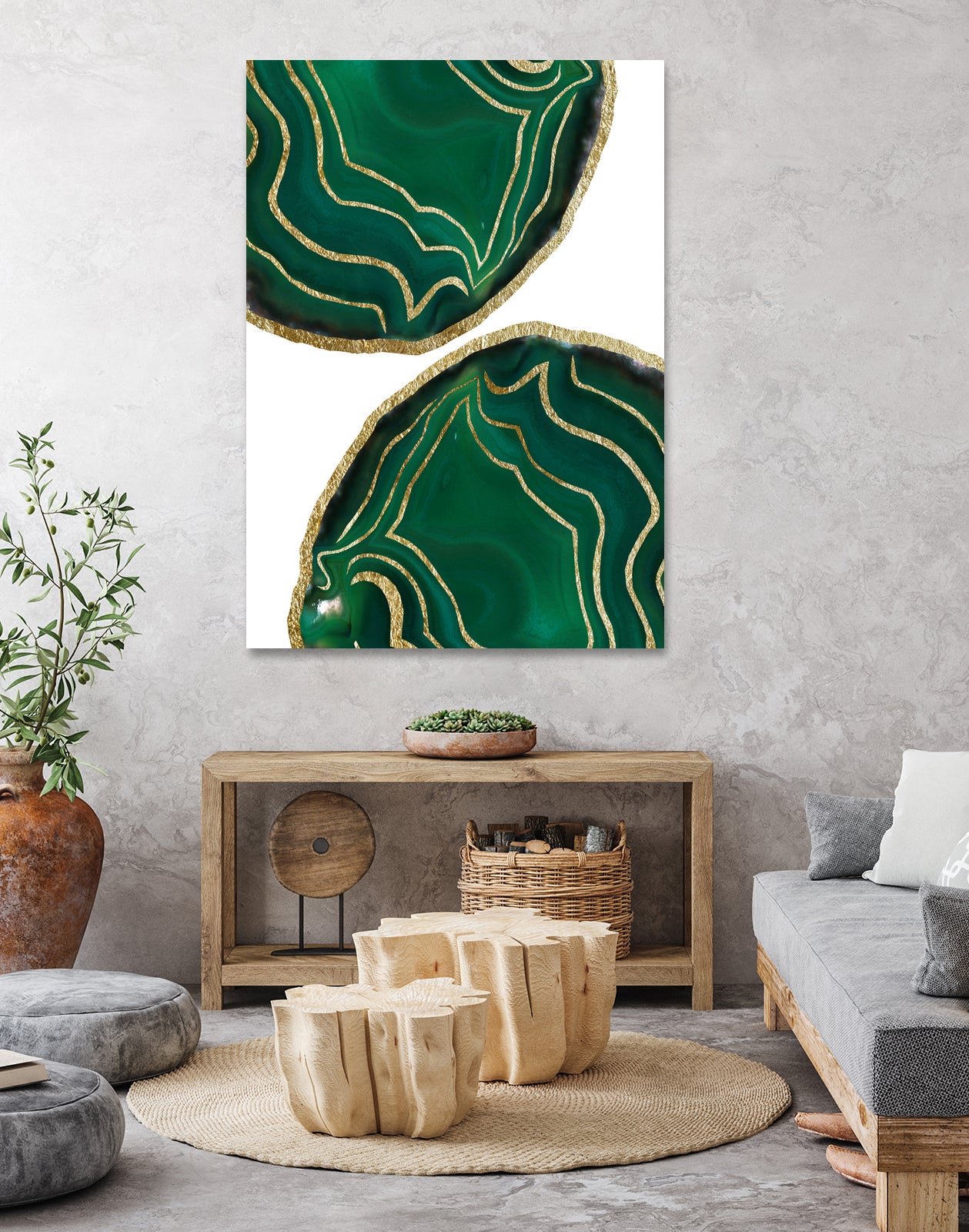 Emerald Agate Gold Glam #1 #gem #decor #art by Anita & Bella Jantz on GIANT ART - green photo illustration