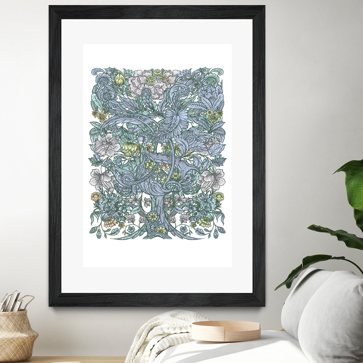 Floral delight by anne corr on GIANT ART - blue digital painting