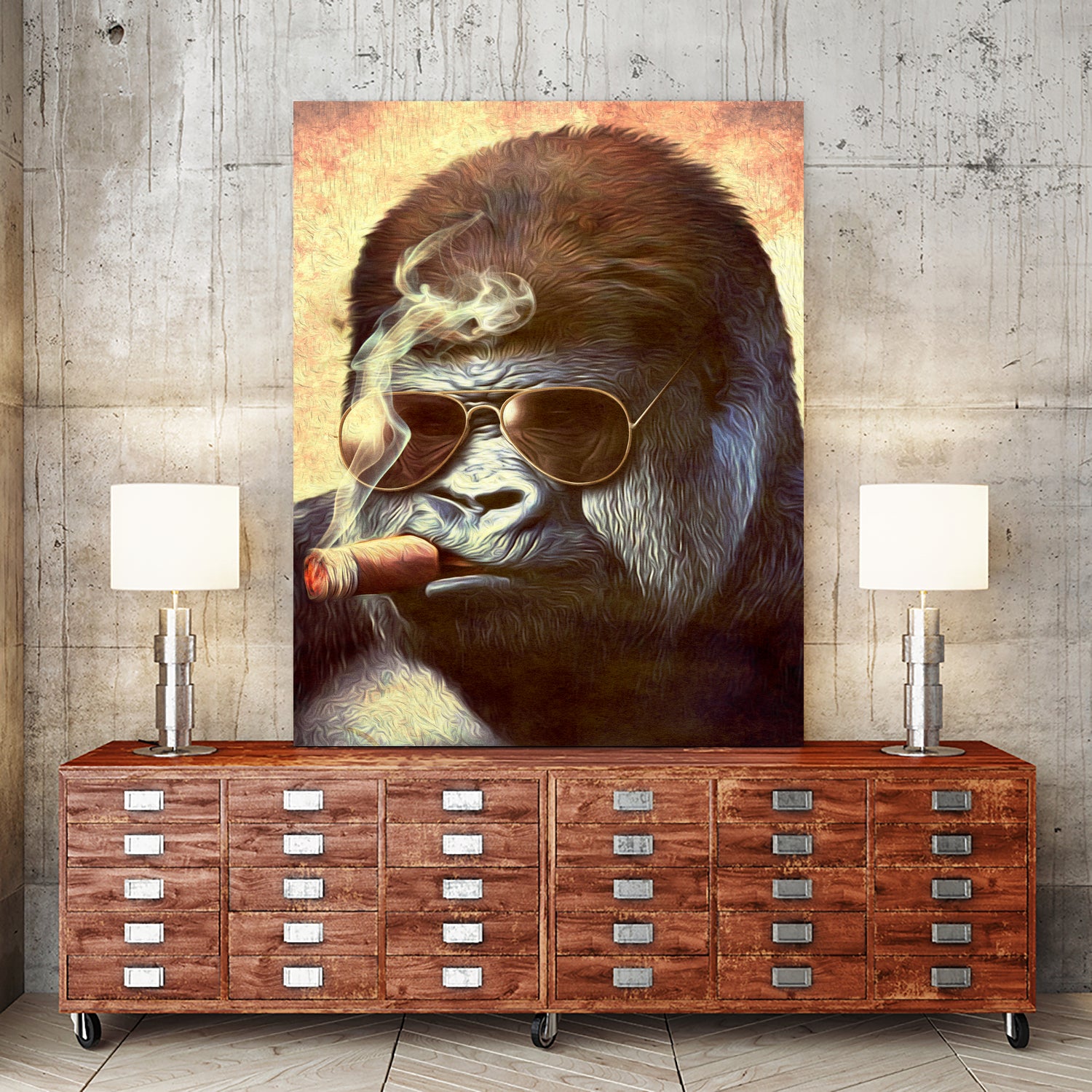 Gorilla In The Mist by Andrew Treherne on GIANT ART - brown digital painting