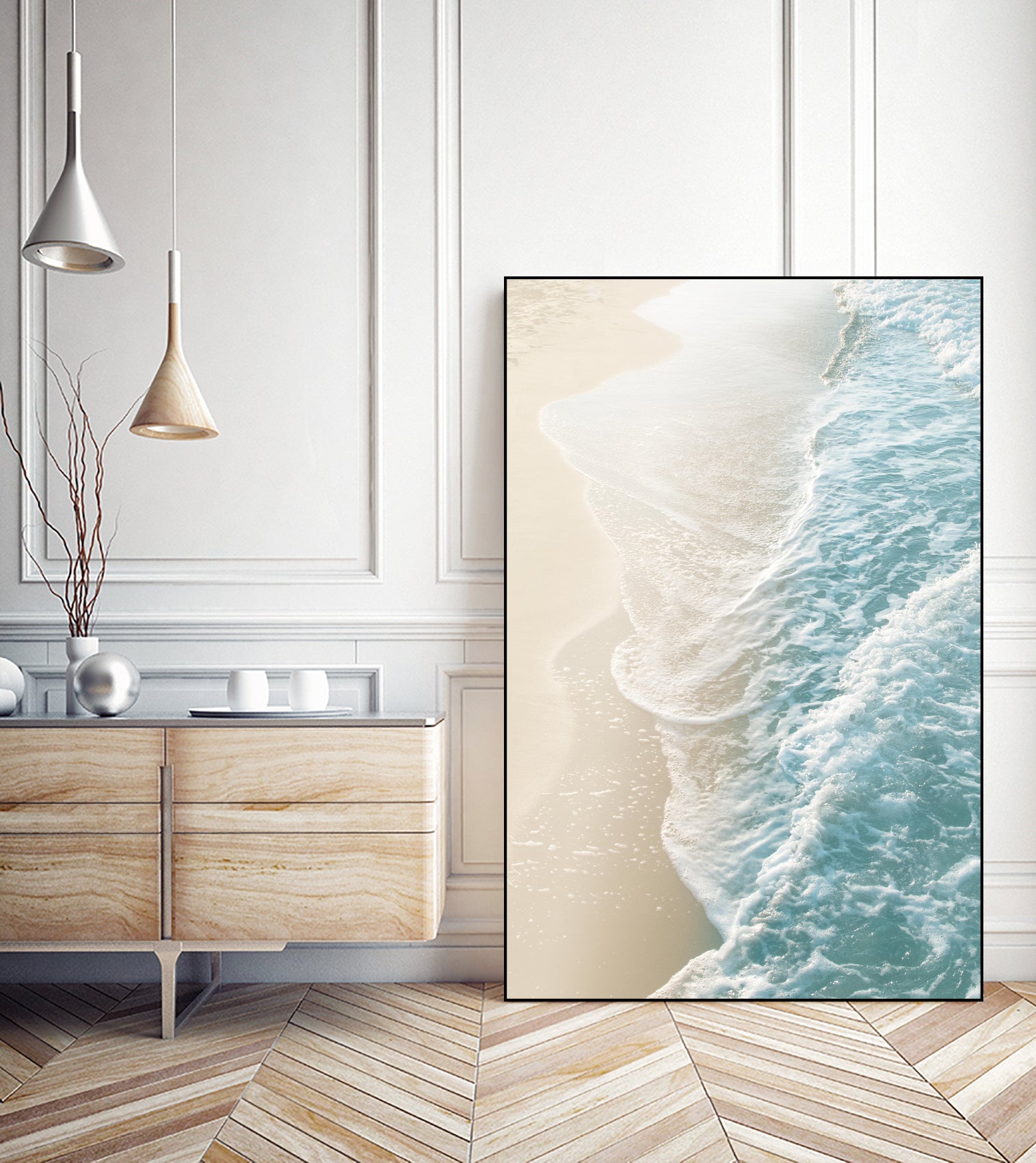 Soft Teal Gold Ocean Dream Waves #1 #water #decor #art by Anita & Bella Jantz on GIANT ART - green photo illustration