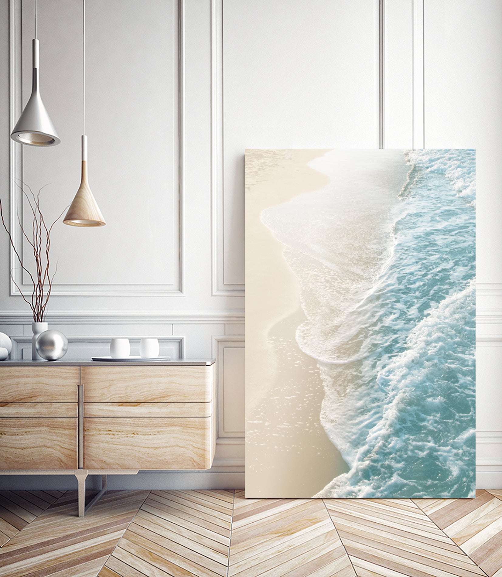 Soft Teal Gold Ocean Dream Waves #1 #water #decor #art by Anita & Bella Jantz on GIANT ART - green photo illustration