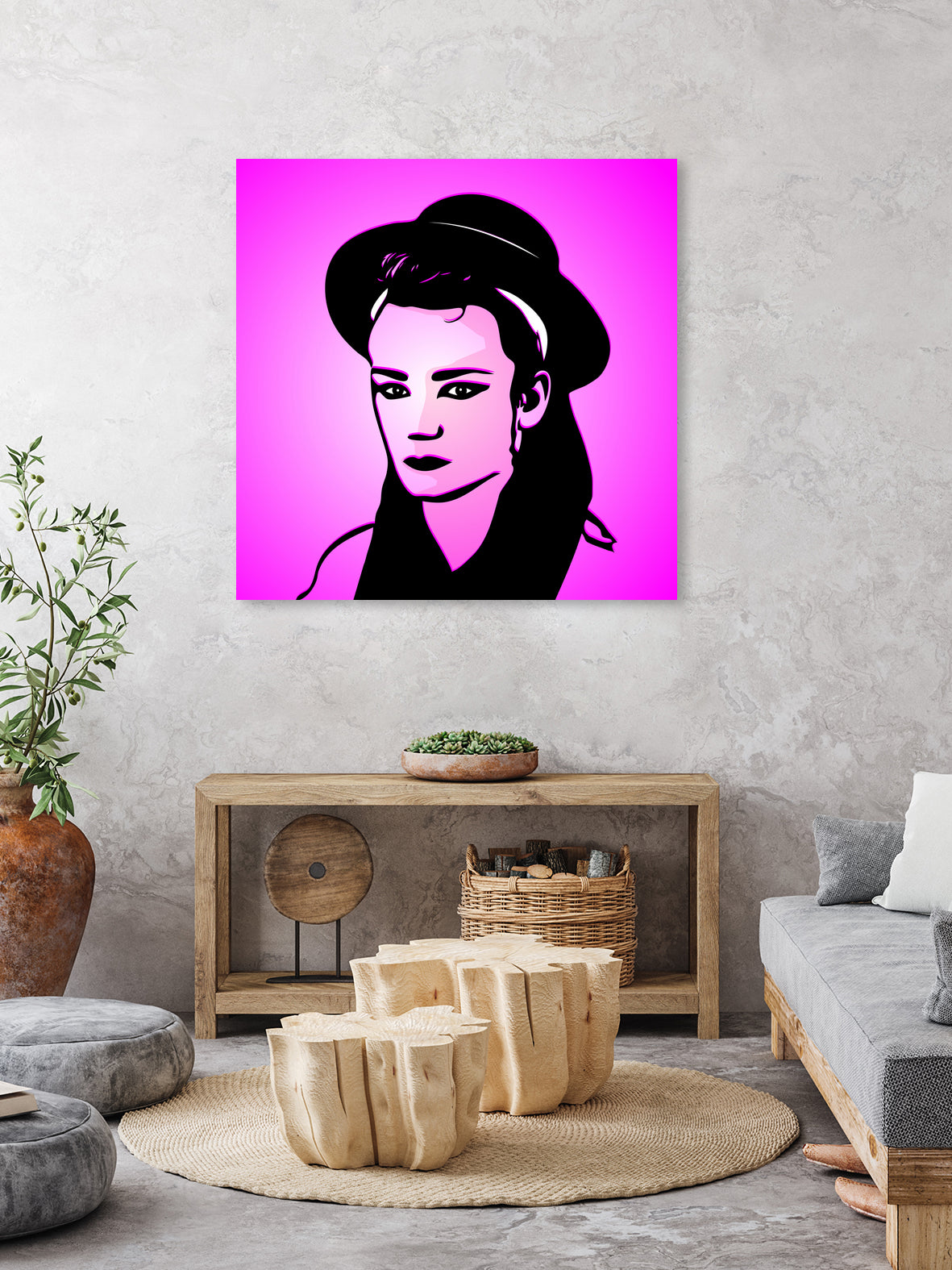 Boy George | Pop Art by William Cuccio on GIANT ART - pink digital painting