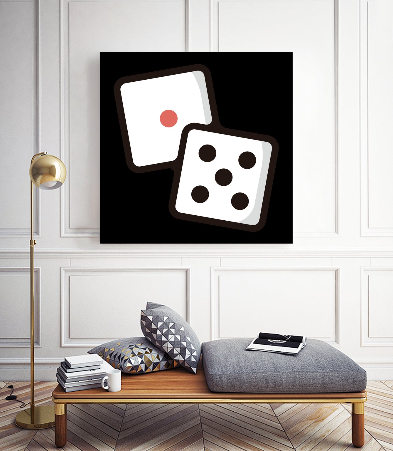 Dice : Minimalistic icon series by Satoshi Kikyo on GIANT ART - white digital painting