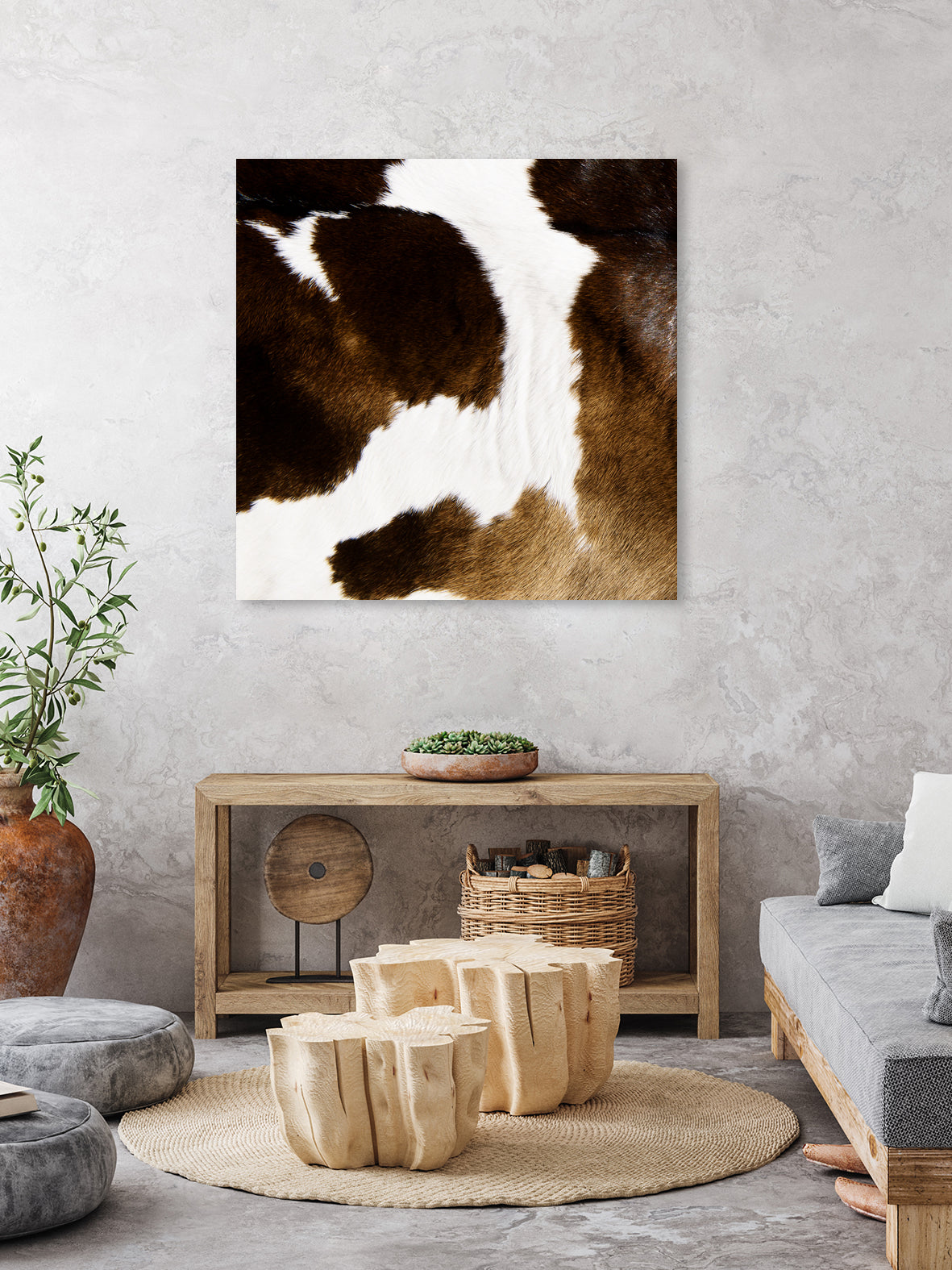 Beautiful Highland Cow Cowhide by Neli Dimitrova on GIANT ART - brown photo manipulation