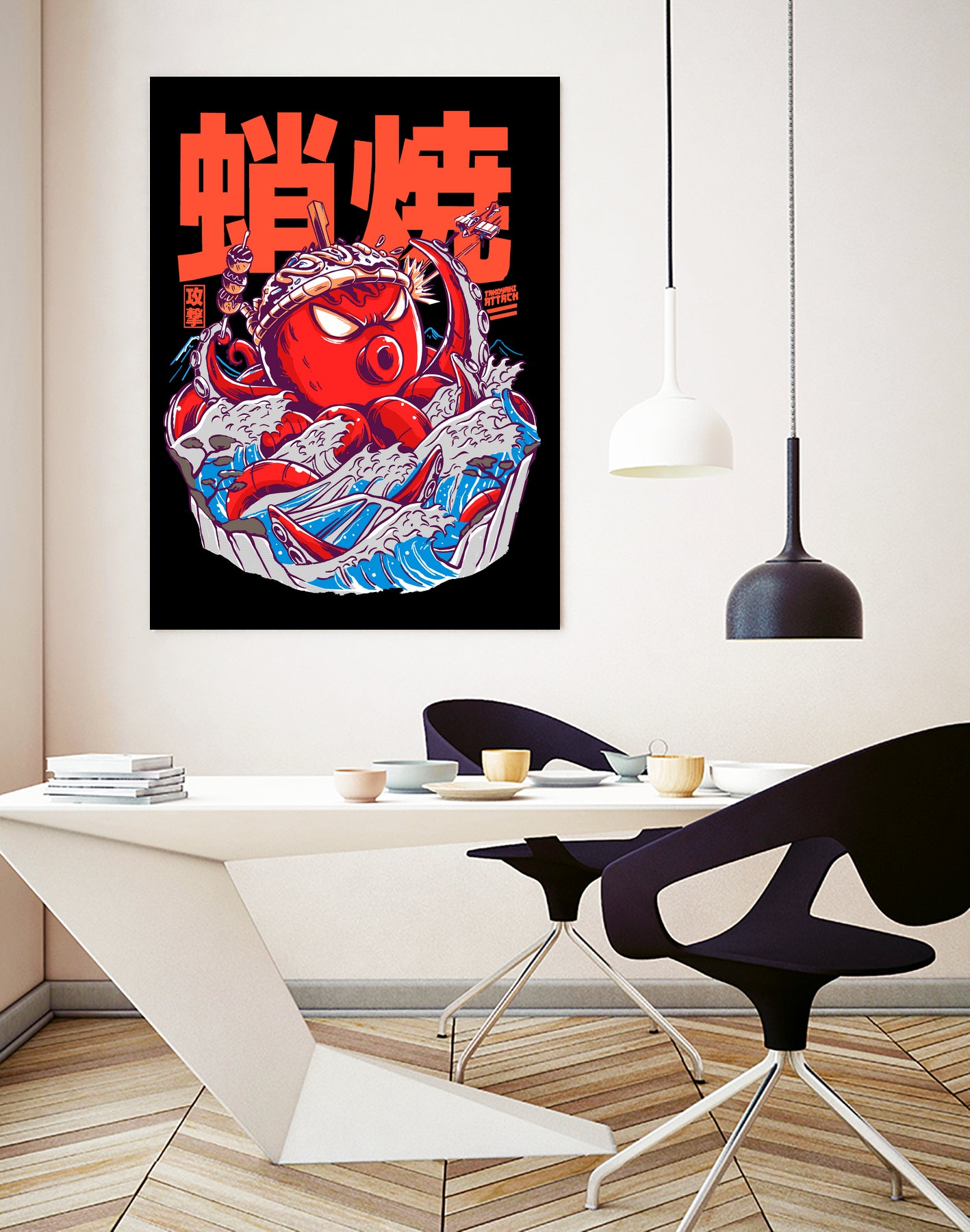 TAKOYAKI ATTACK by Sean R Porter on GIANT ART - black vector illustration