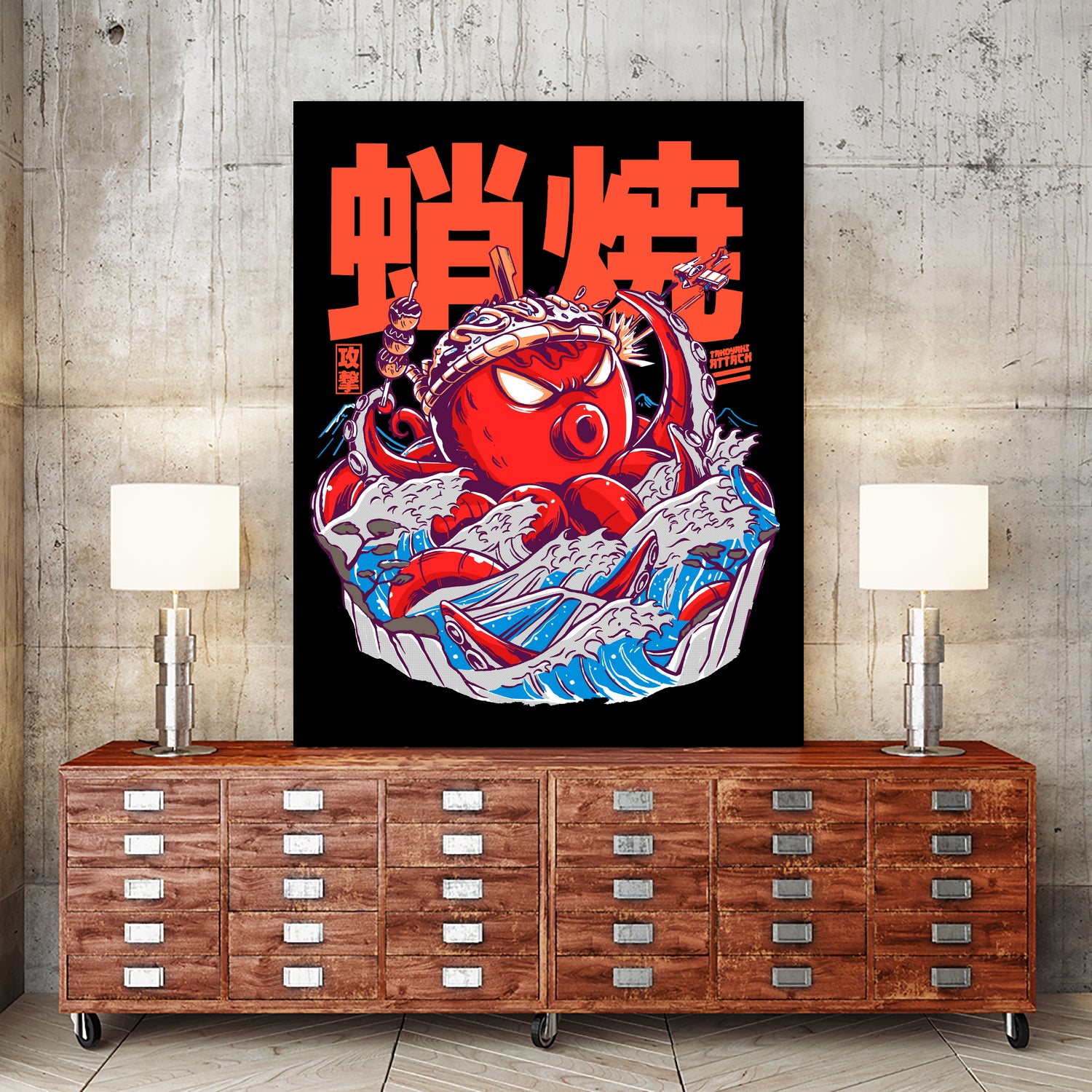 TAKOYAKI ATTACK by Sean R Porter on GIANT ART - black vector illustration