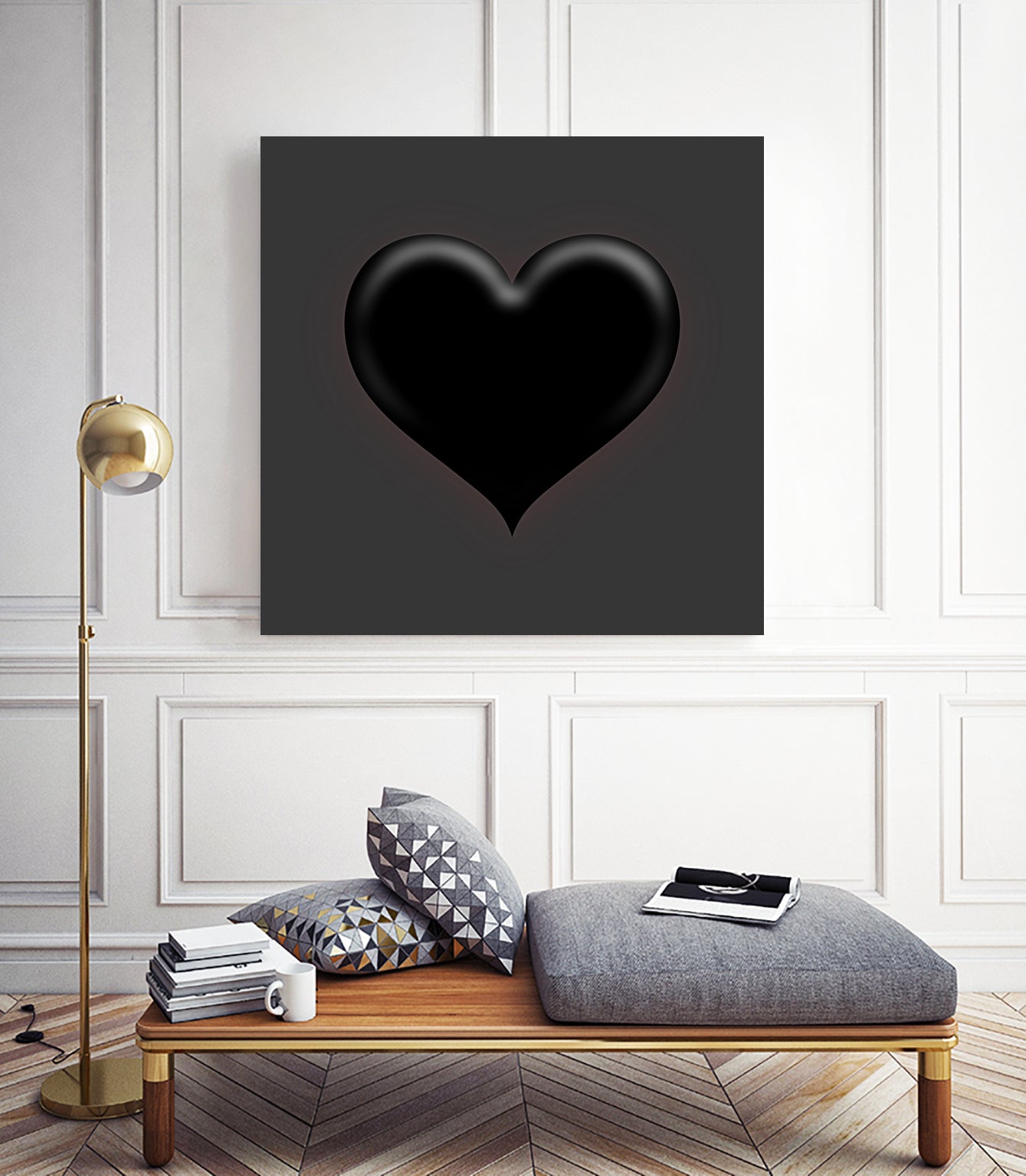 Black Heart Emoji by William Cuccio on GIANT ART - black digital painting