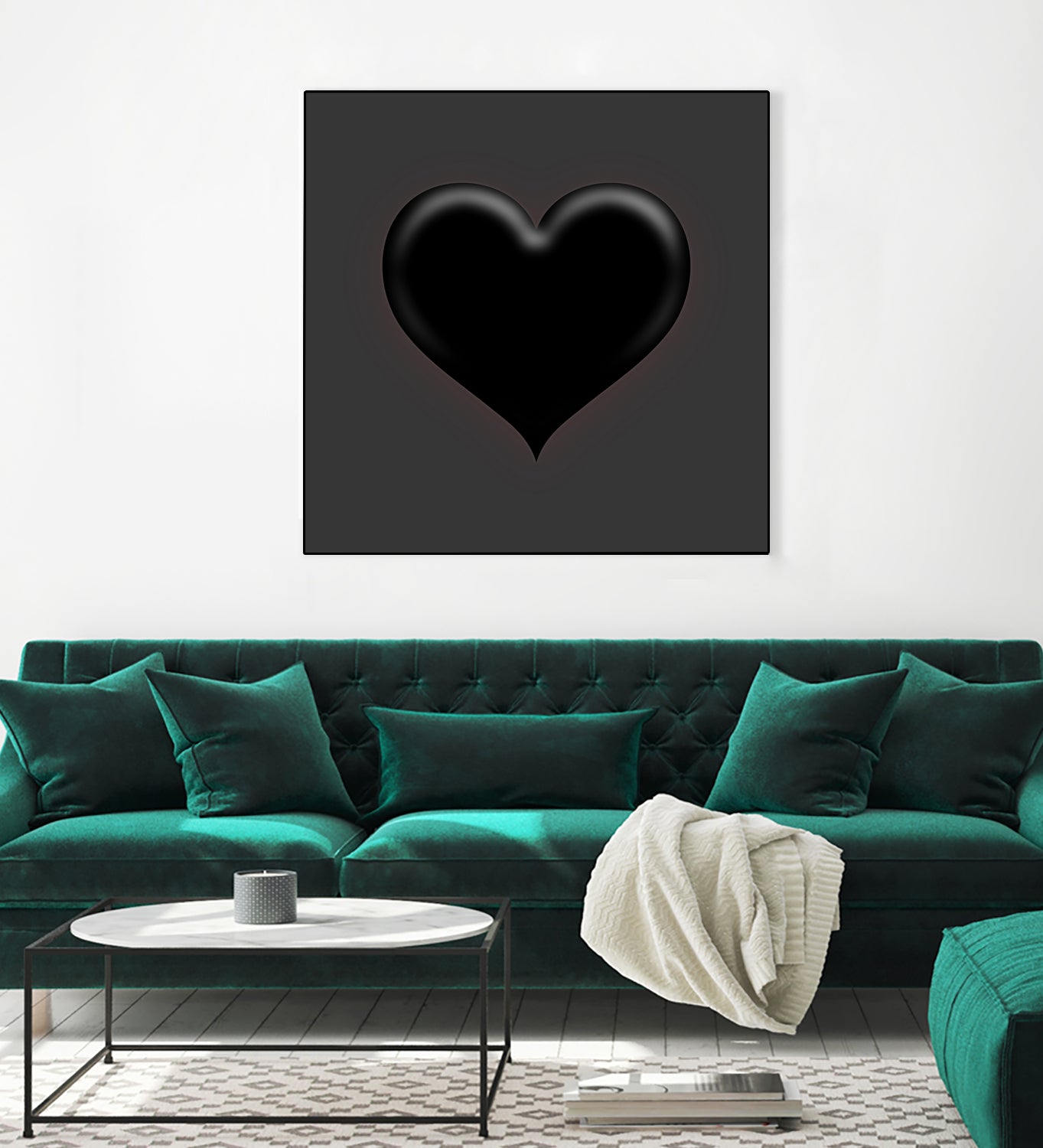 Black Heart Emoji by William Cuccio on GIANT ART - black digital painting