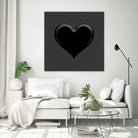Black Heart Emoji by William Cuccio on GIANT ART - black digital painting