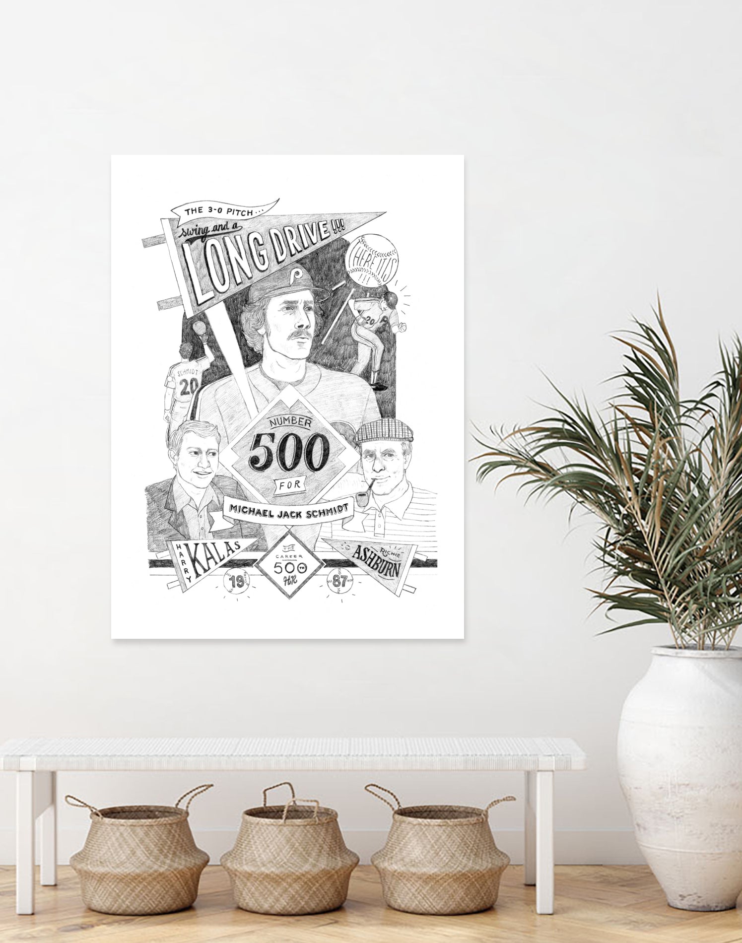 MIKE SCHMIDT 500 HR by Lewis Lenoble on GIANT ART - black mixed media