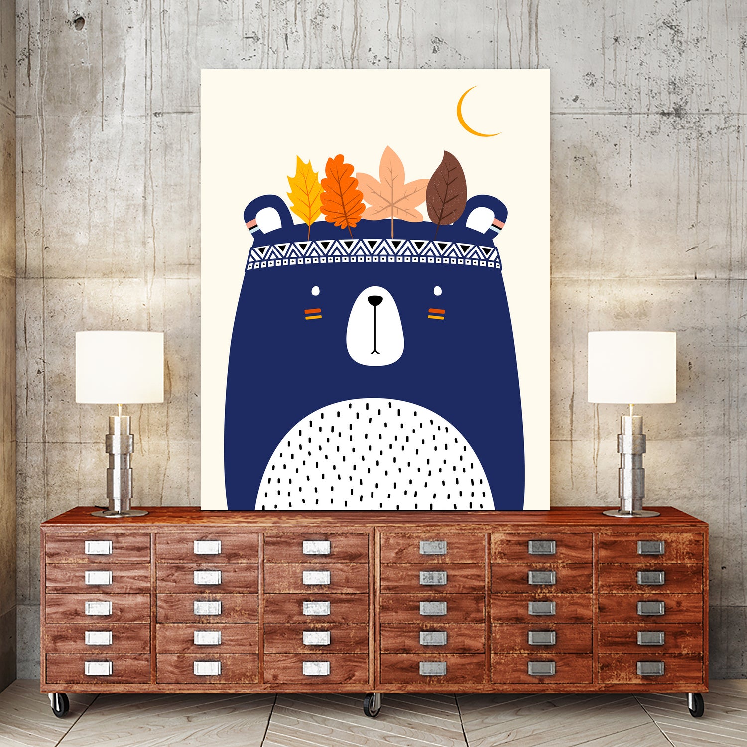 Brave Bear by Boris Draschoff on GIANT ART - blue digital drawing