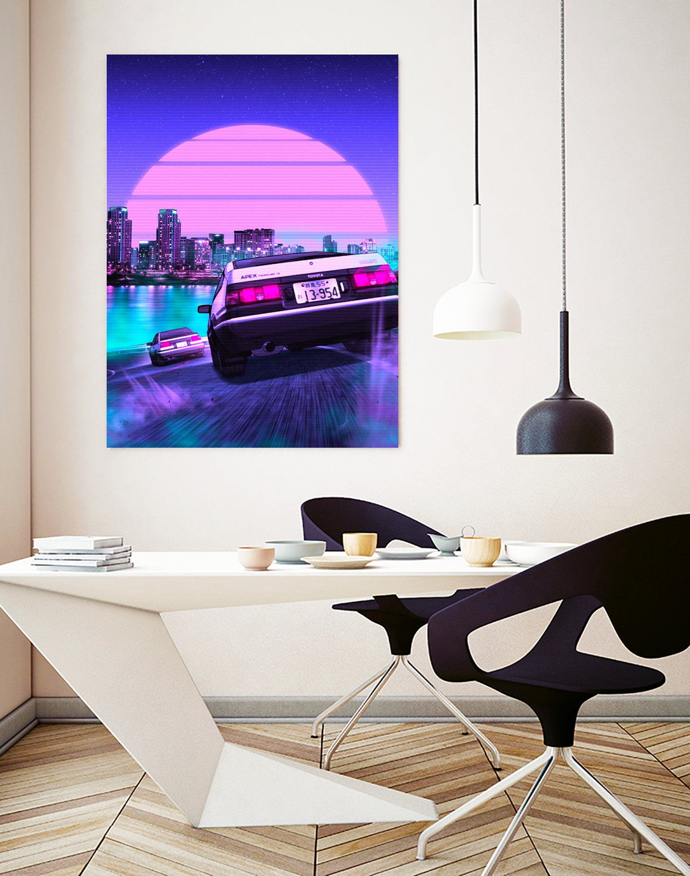 Initial D retrowave by Muhammad Daffa Umar on GIANT ART - fuchsia photo manipulation