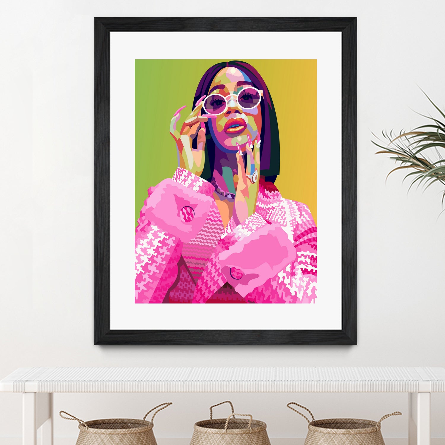Cardi B Poster Print, Colorful Pop-Art, Wall Art Gift by kim huynh on GIANT ART - pink digital painting