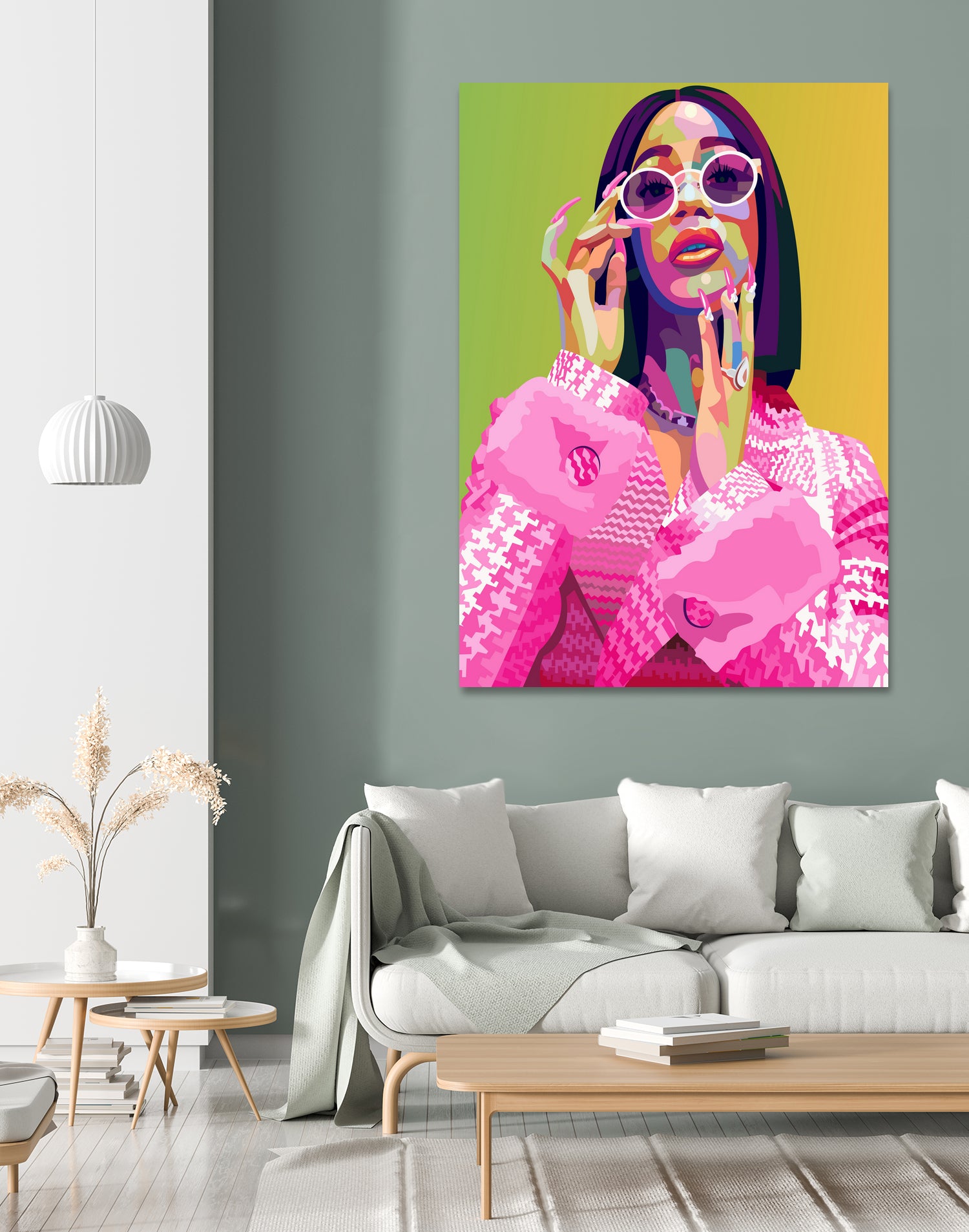Cardi B Poster Print, Colorful Pop-Art, Wall Art Gift by kim huynh on GIANT ART - pink digital painting