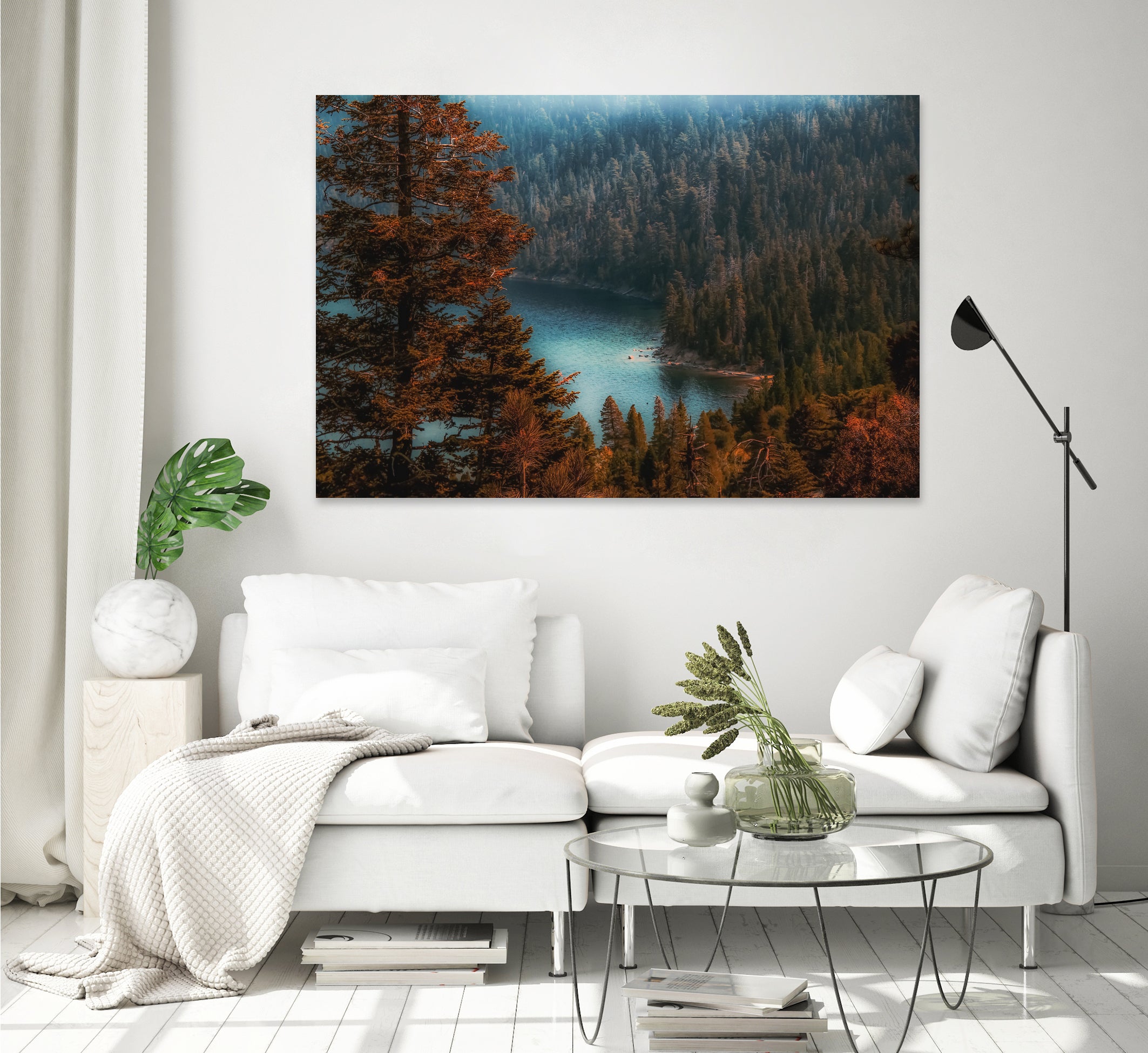 pine tree at Emerald Bay Lake Tahoe California USA by sutee monchitnukul on GIANT ART - red photo manipulation