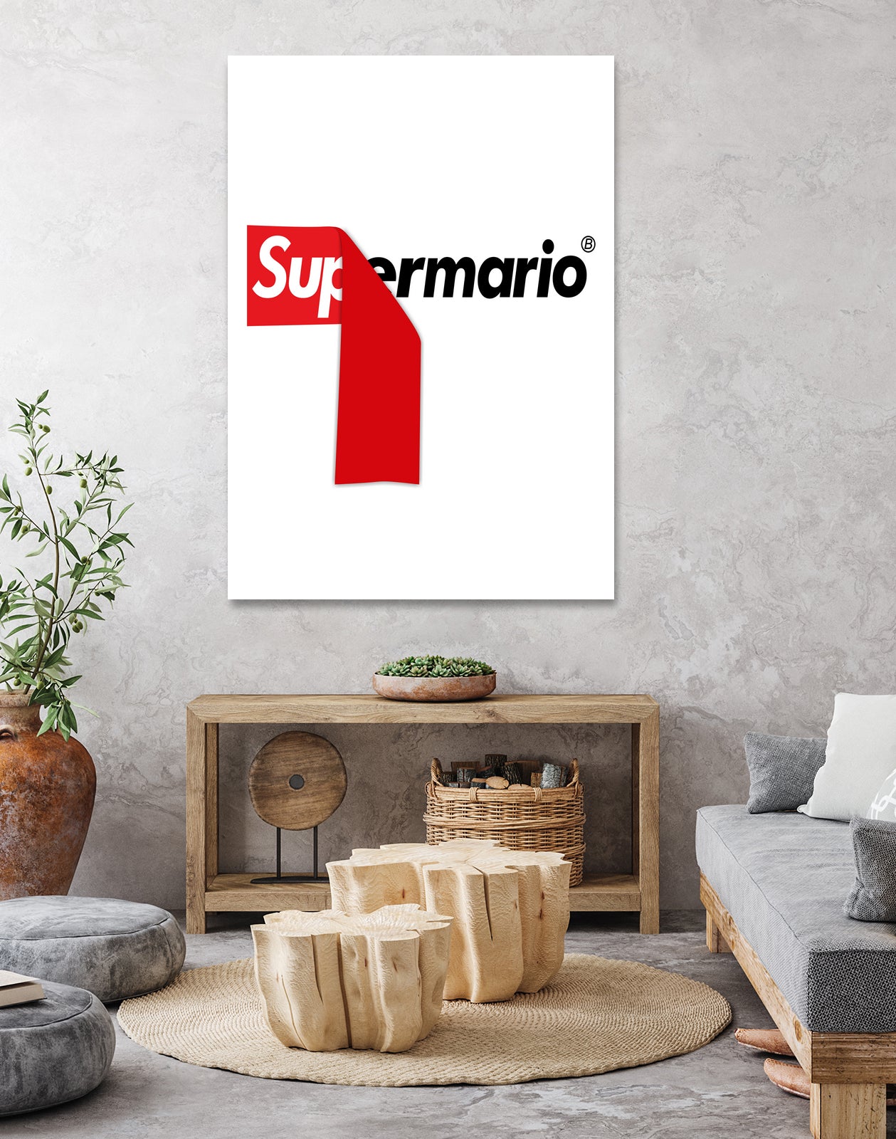 Supreme Mario by Rogelio I Luis on GIANT ART - white typography