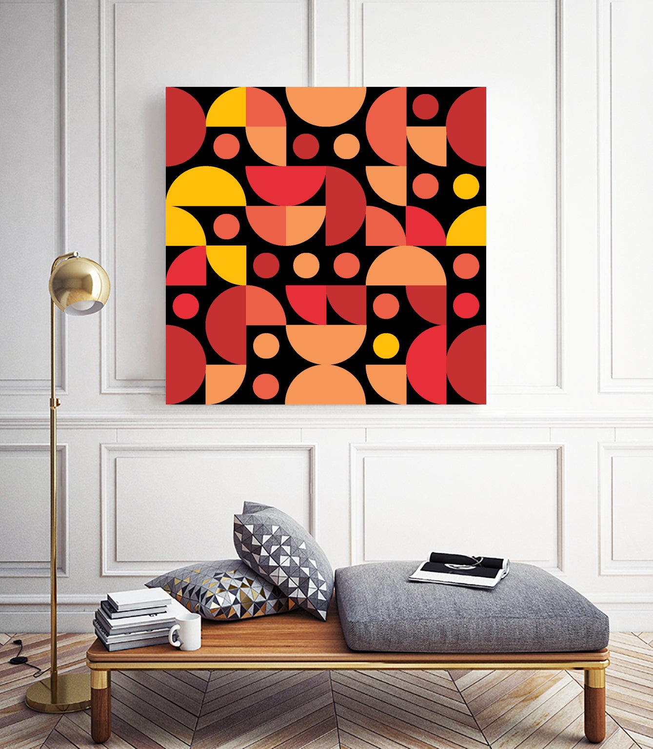 Funky Retro Pattern warm colours by Tal Hayoun on GIANT ART - red vector illustration