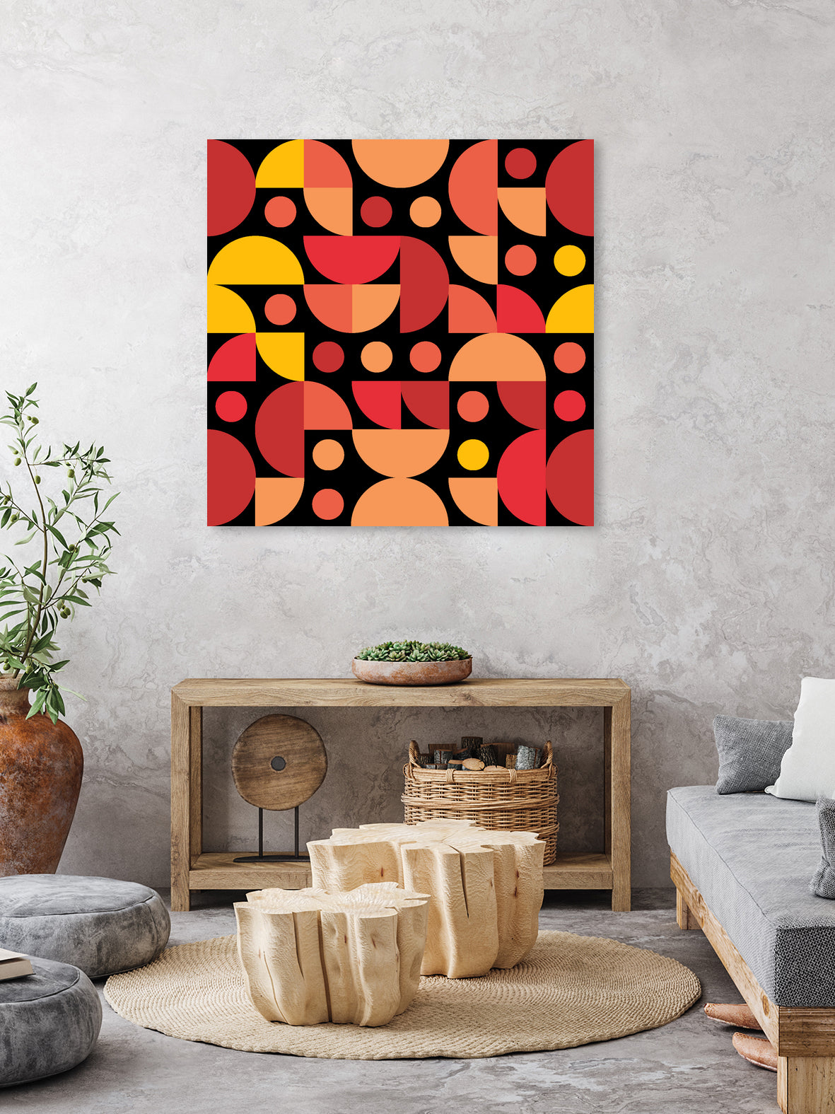 Funky Retro Pattern warm colours by Tal Hayoun on GIANT ART - red vector illustration